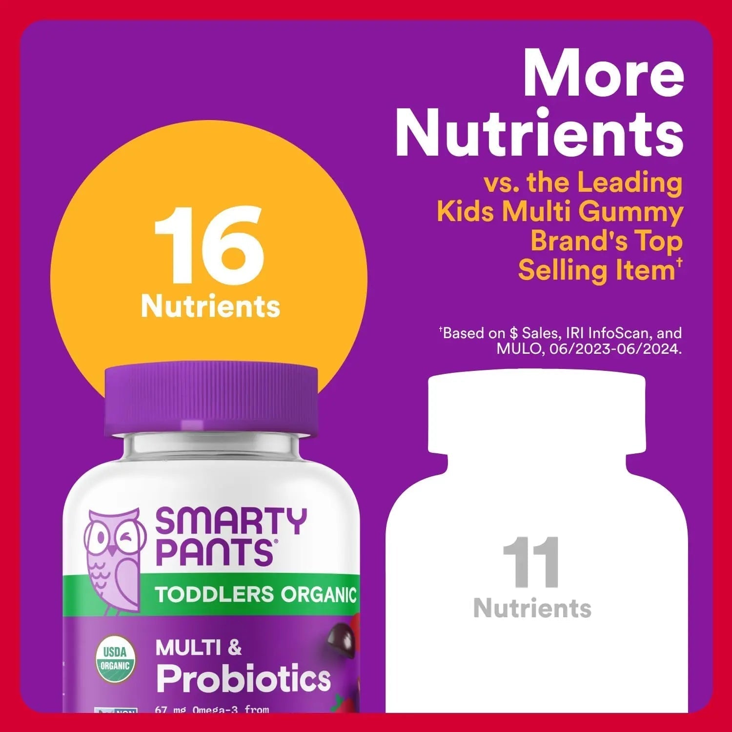 SmartyPants Organic Toddler Multivitamin Gummies: Probiotics, Omega 3 (ALA), Vitamin D3, C, Vitamin B12, B6, A, K & Zinc, Beta Carotene SmartyPants Au supplements