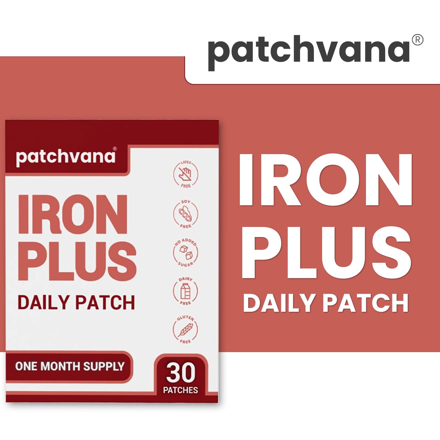 Patchvana Iron Plus Patch for Women & Men, 1 Month Supply, 30 Patches Patchvana Au supplements
