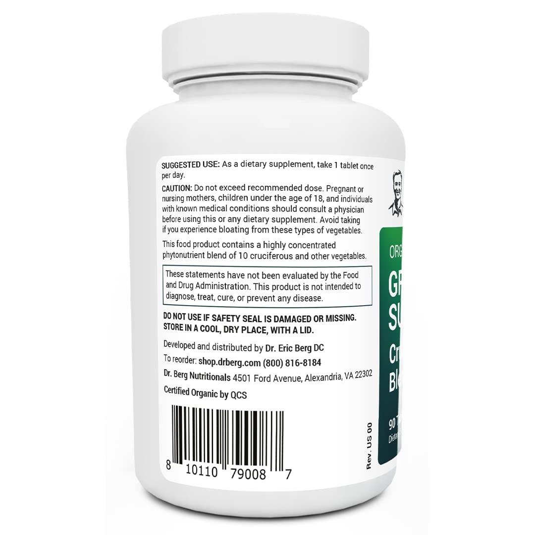 Dr. Berg's Greens Superfood Cruciferous Vegetable Tablets - Vegetable Supplements Dr. Berg Nutritionals Au supplements