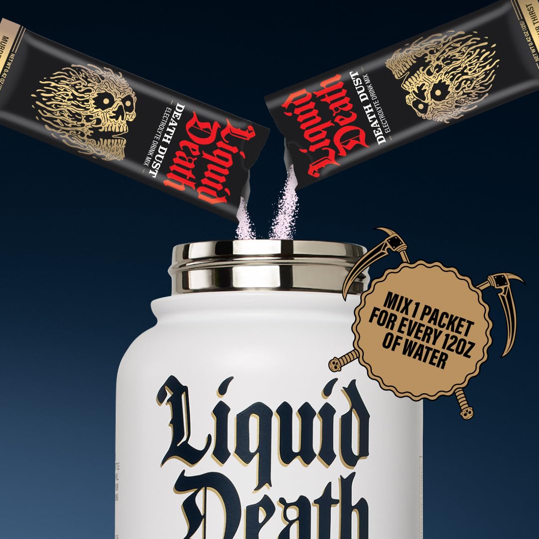 Liquid Death Electrolyte Death Dust - Hydration Powder Packets - 3 Flavors - 12-Stick Liquid Death Au supplements
