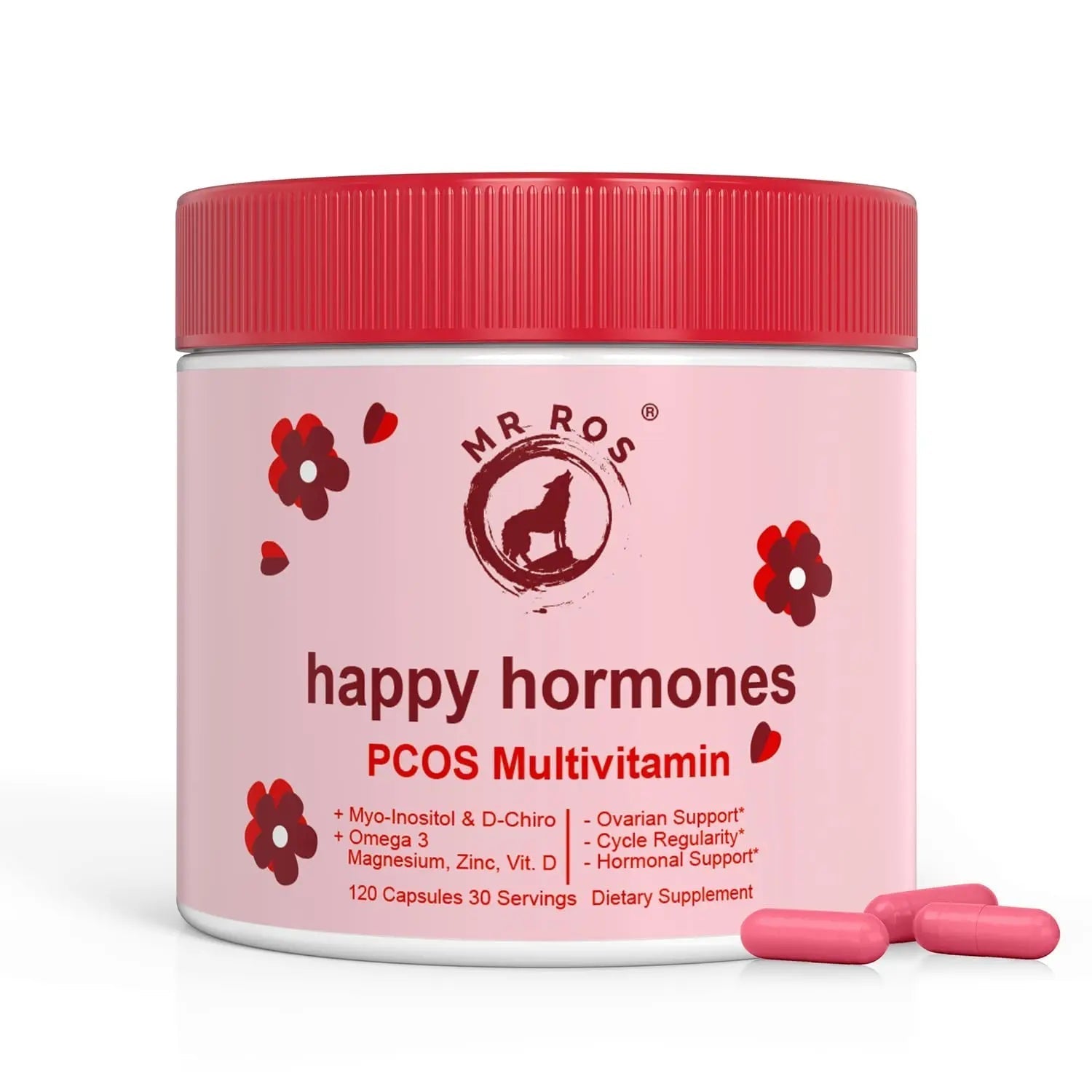 Mr Ros PCOS Multivitamin for Women – Happy Hormones Formula – Myo & D-Chiro Inositol 40:1, Omega-3, Vitamin D3, Zinc & Magnesium Mr Ros Au supplements