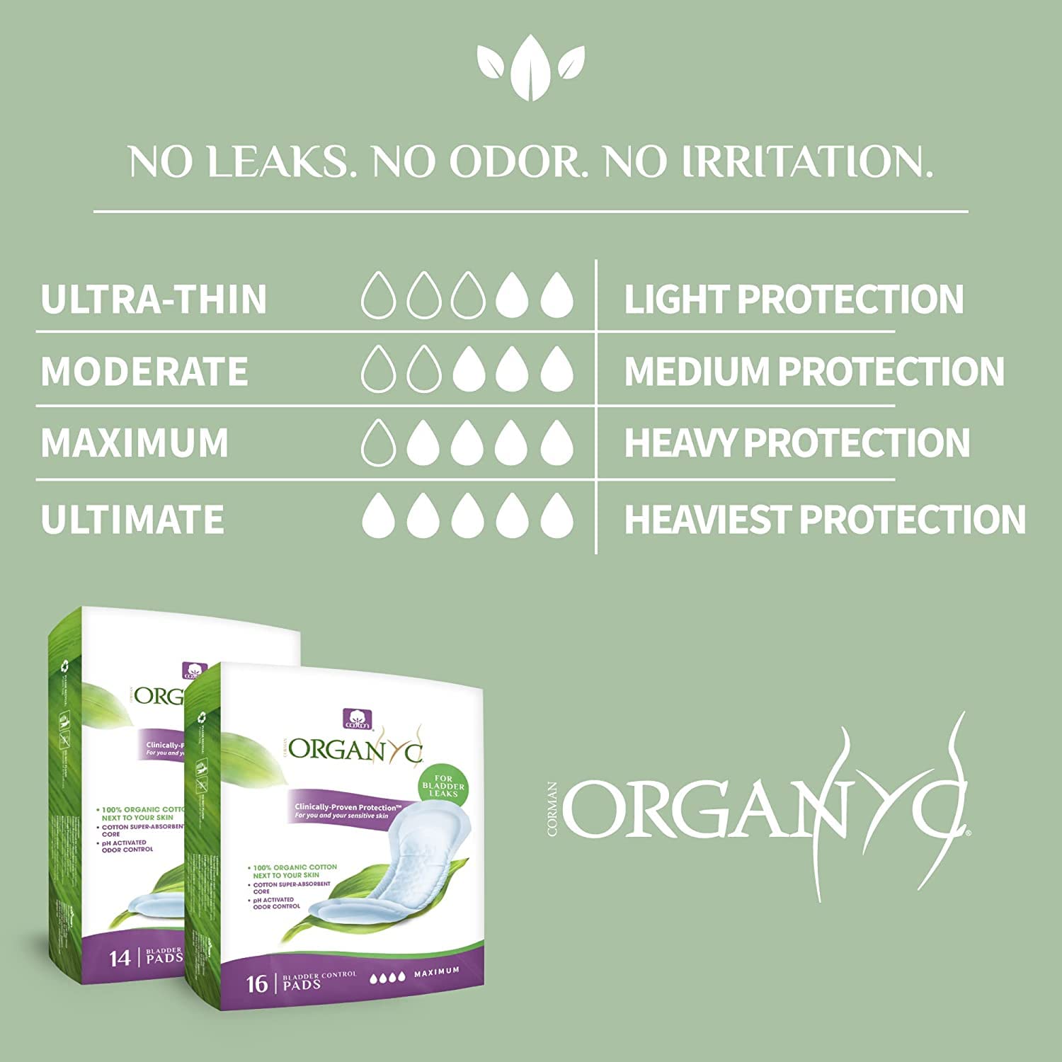 Organyc 100% Organic Cotton Light Incontinence Liners for Bladder Leakage Control Organyc Au supplements