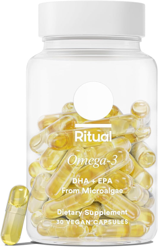 Ritual Vegan Omega 3 Supplement - Science-Backed Dose of DHA and EPA - Bioavailable Omega-3 from Algae Oil - Brain, Heart, and Eye Health Support RitualUS supplements