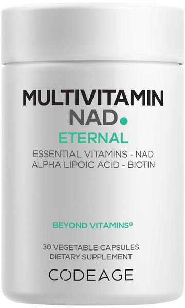 Codeage Multivitamin NAD Supplement - NAD+ Energy & Healthy Aging Support - Vitamin D3 K2, P5P, Methylated B12, Alpha Lipoic Acid, Folate, Riboflavin, Biotin, B Complex Pills - Non-GMO - 30 Capsules Codeage Au supplements