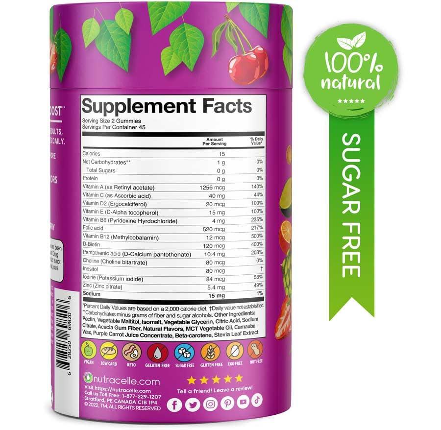 NUTRAMIN Daily Vegan Keto Multivitamin Gummies Vitamin C, D2, and Zinc for Immunity Nutracelle Au supplements