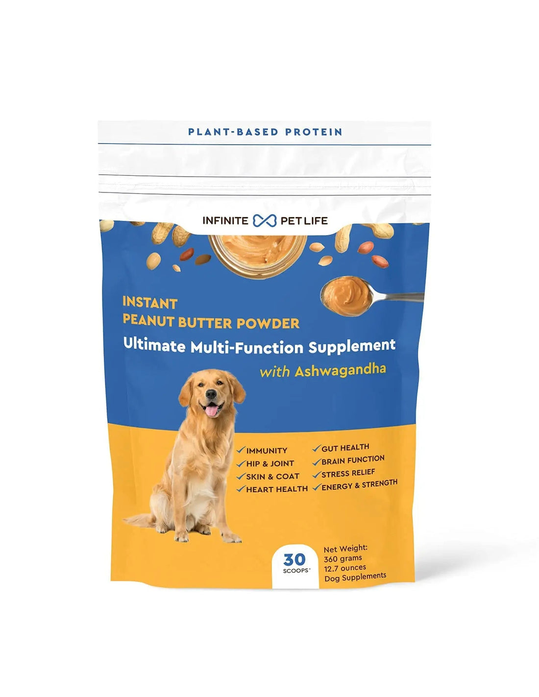Infinite Pet Life Ultimate Multi-Function Peanut Butter Dog Vitamin Powder | 12.7 oz | All-Inclusive Dog Vitamins and Supplements Infinite Pet Supplements uk supplements