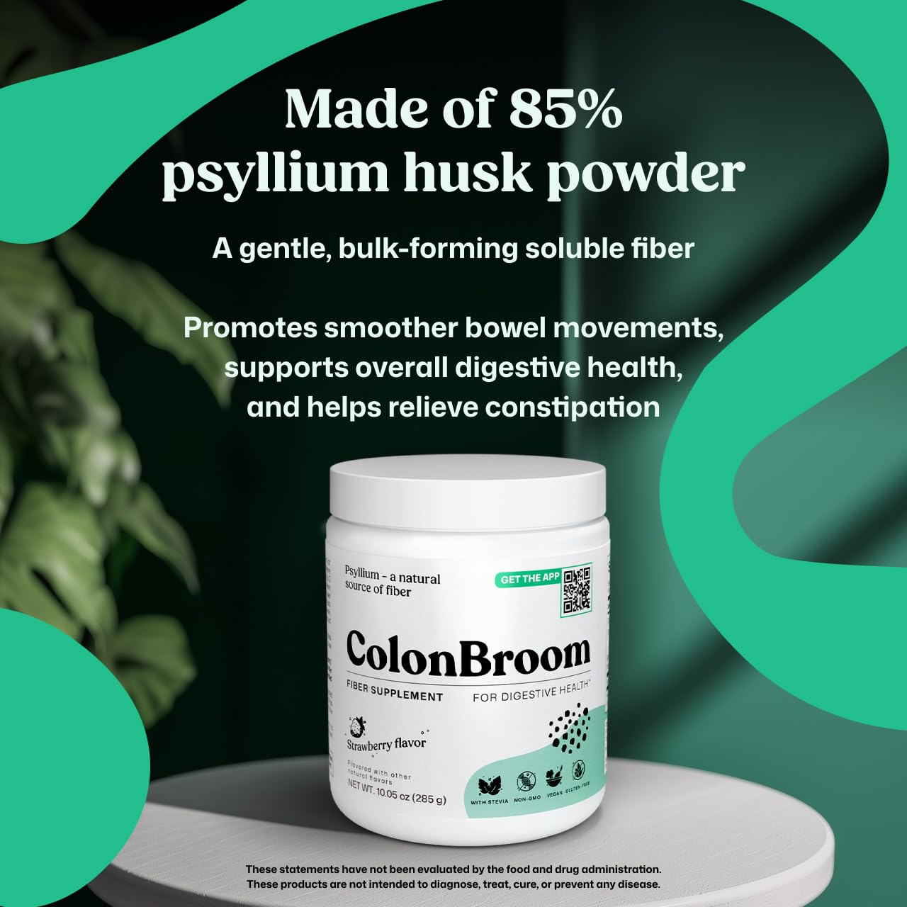 ColonBroom Psyllium Husk Powder - Colon Cleanse for Bloating Relief & Gut Health - Fiber Powder Drink - Easy to Mix - Vegan, Gluten Free, Non-GMO - Strawberry (100 Servings) ColonBroom Au supplements