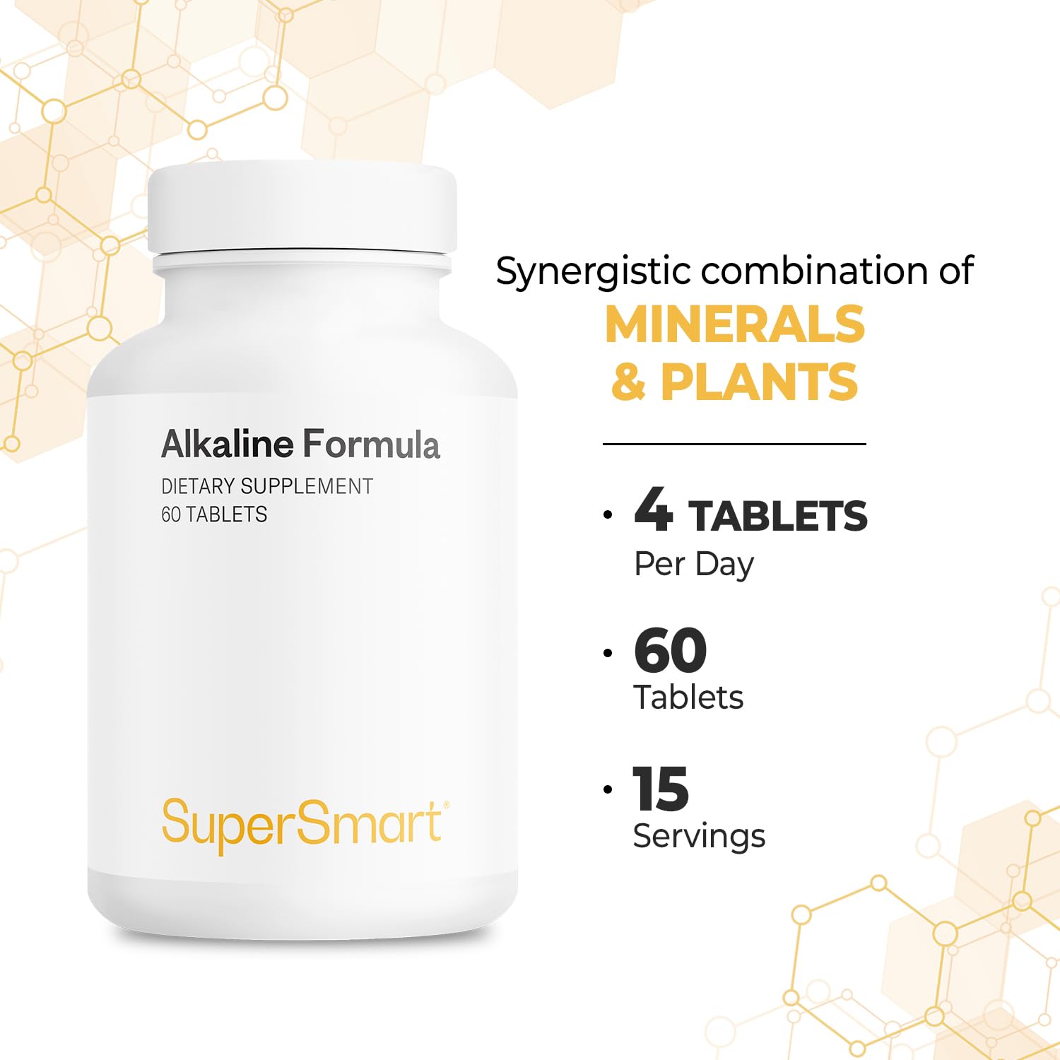 Supersmart - Alkaline Formula Supplement (Advanced Formula) - with Potassium Phosphate, Calcium & Magnesium Citrate - pH Balance | Non-GMO & Gluten Free - 60 Tablets Supersmart Au supplements