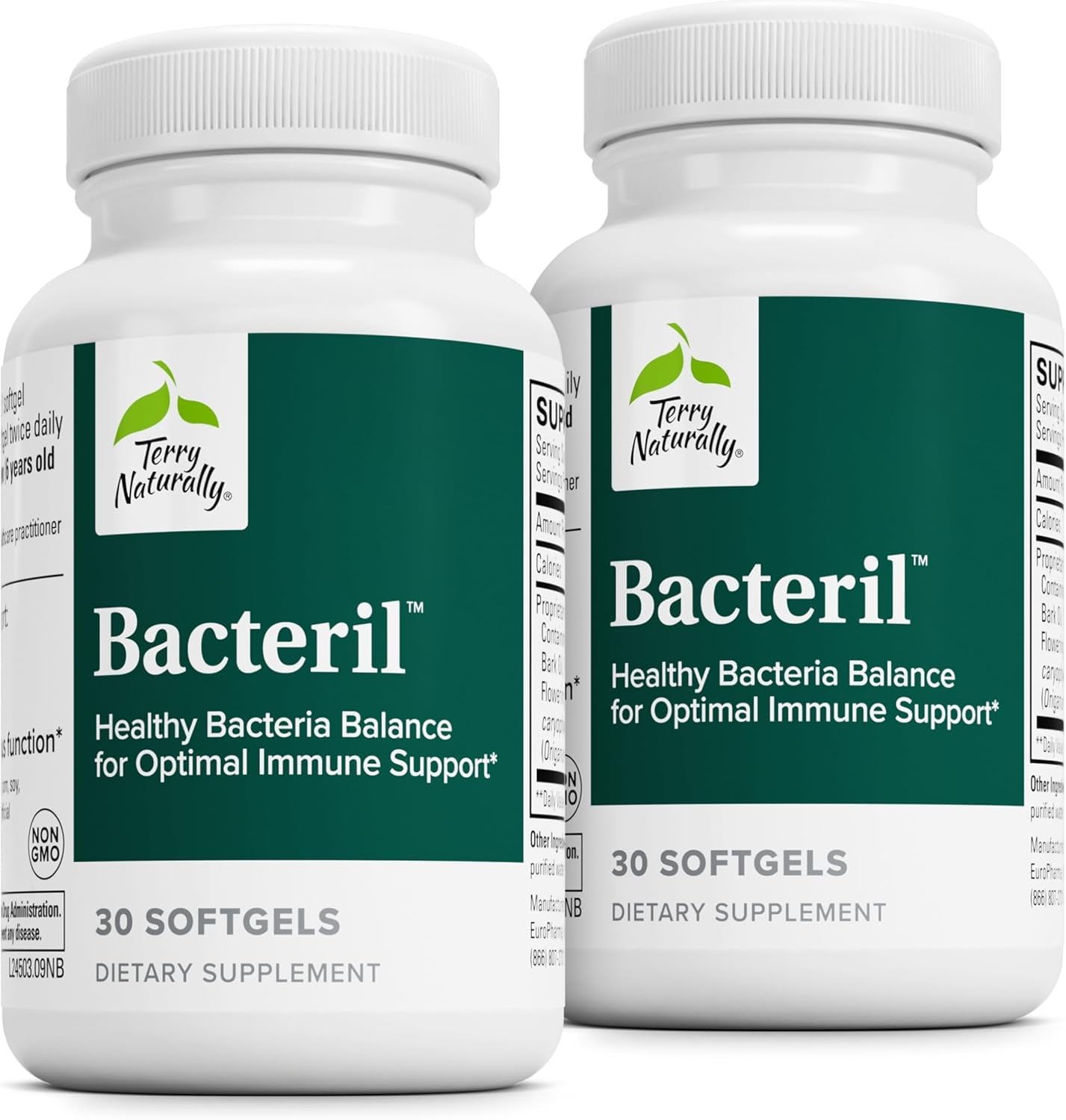 Terry Naturally Bacteril - Intestinal Support Supplement with Clove, Cinnamon, Thyme & Oregano - Immune Support Supplement with Antioxidant Support - Intestinal Support - 30 Softgels (Pack of 2) Terry Naturally Au supplements