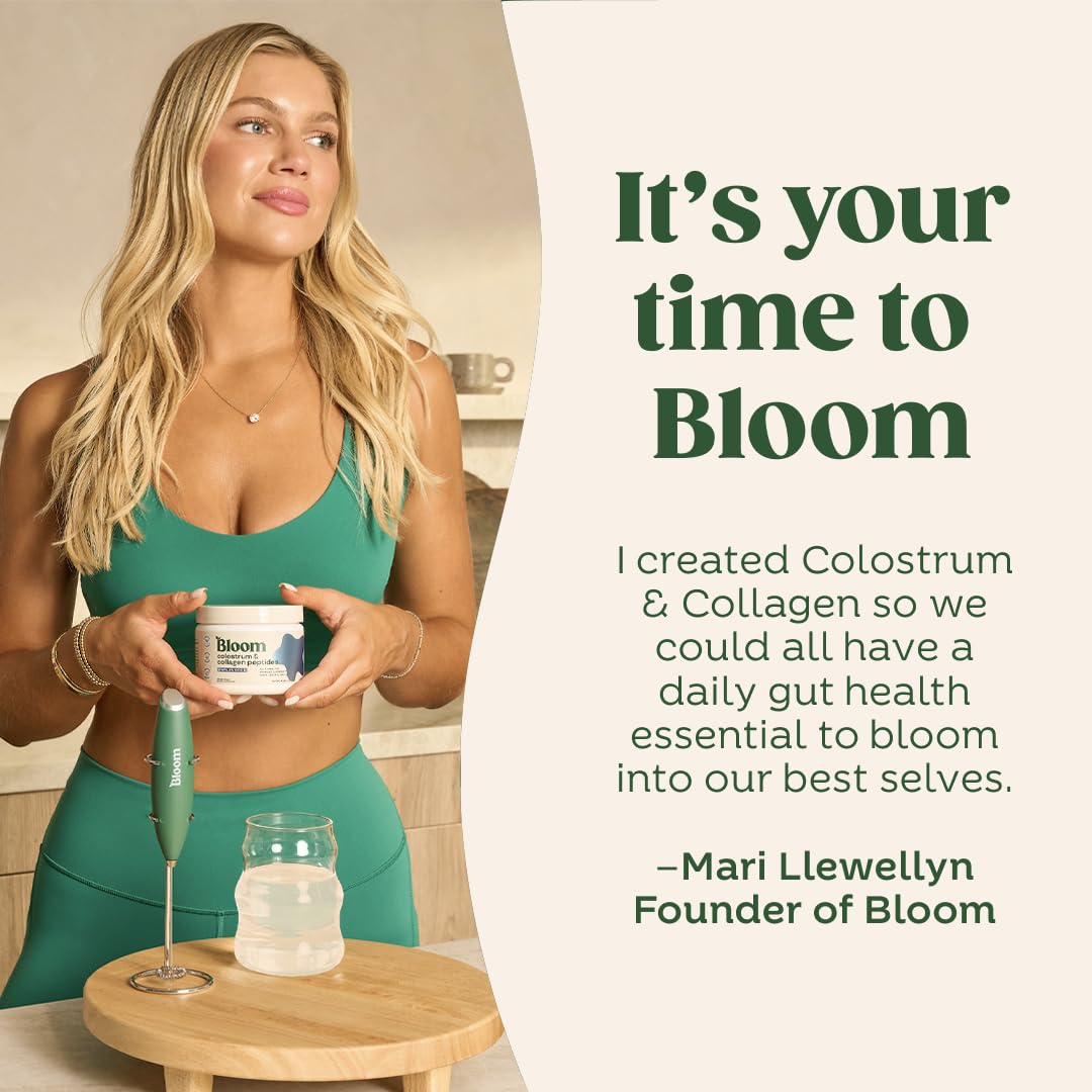 Bloom Nutrition Bovine Colostrum Powder with Vitamin B-12 for Gut Health, Immune Support, Hair Growth & Beauty Supplement | Strawberry, 25 Servings Bloom Nutrition Au supplements
