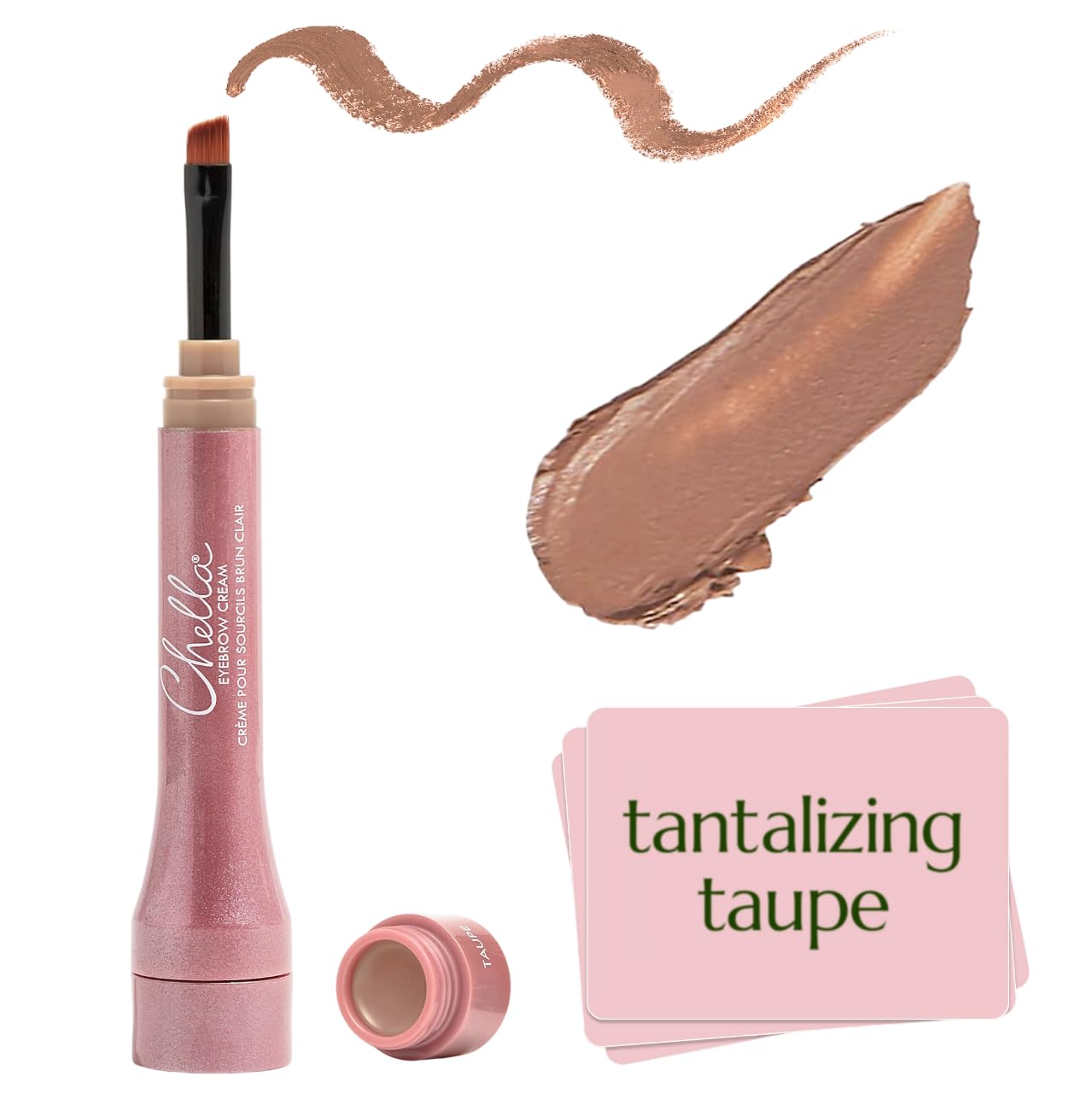 Chella Eyebrow Cream, Tantalizing Taupe - Vegan, Cruelty Free, Paraben Free, Gluten Free Eyebrow Pomade Makeup - Long Wearing, Velvet Consistency, Water Proof Chella Au supplements