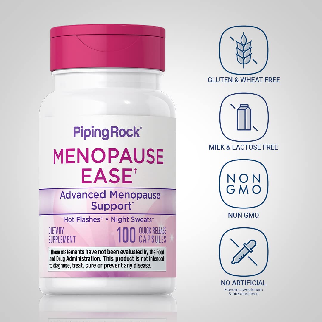Piping Rock Menopause Ease Supplement | 100 Capsules | Advanced Support for Women | with Black Cohosh and Wild Yam | Non-GMO, Gluten Free Piping Rock Au supplements