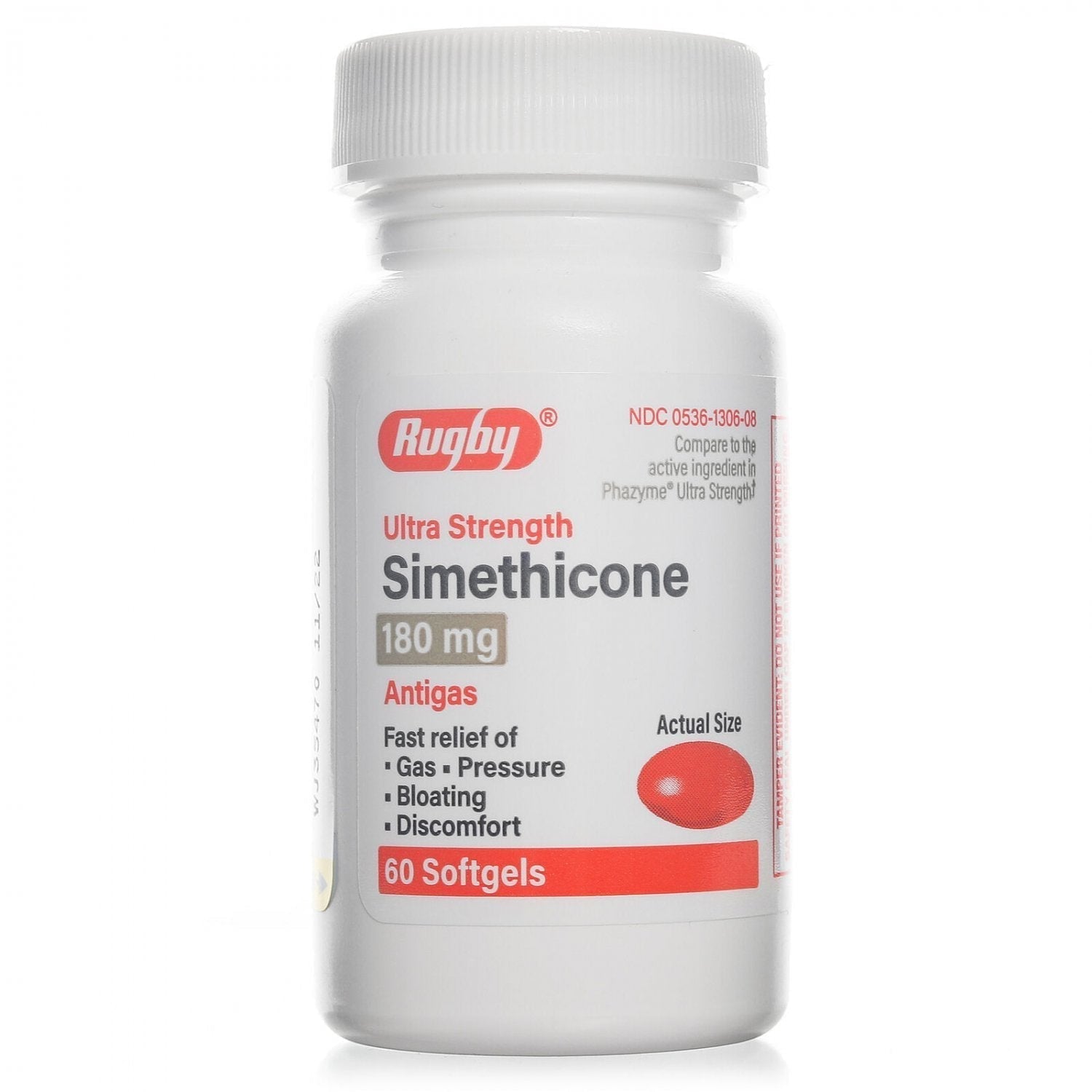 Simethicone 180 MG | Ultra Strength | 60 Count Softgels RUGBY LABORATORIES Au supplements