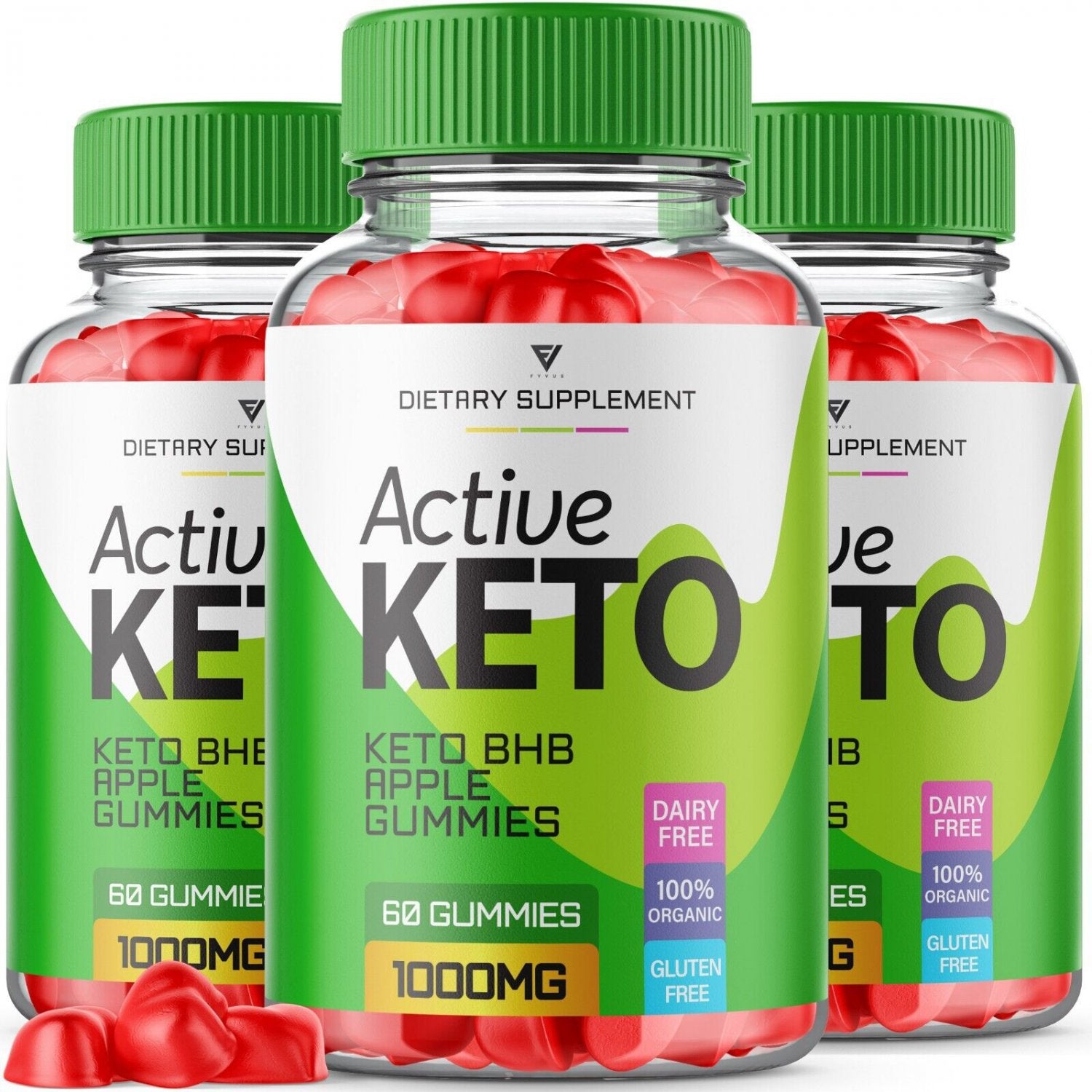 3x Active Keto BHB ACV Gummies 1000MG Apple Cider Vinegar (180 Gummies) Purvia Au supplements