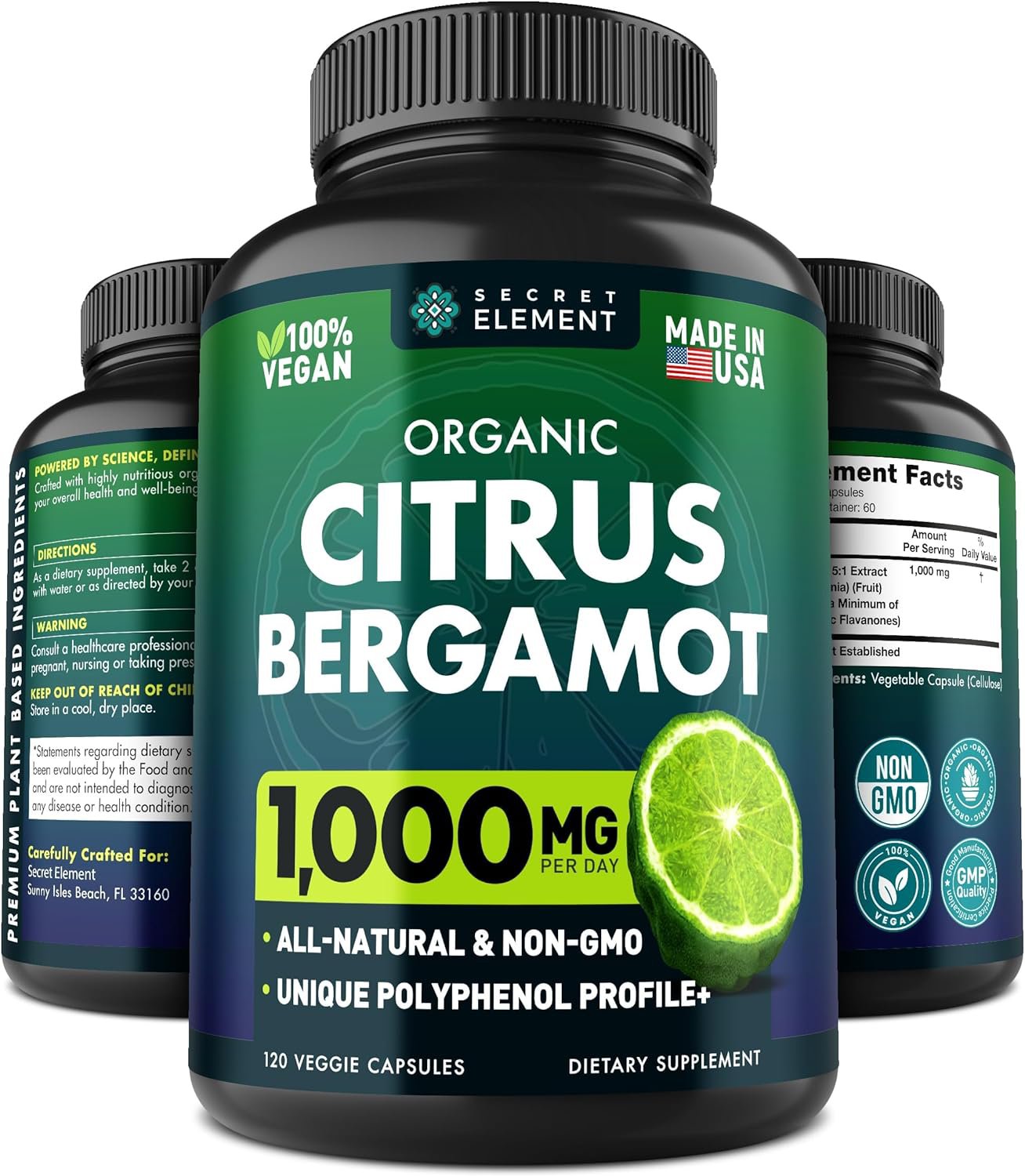 Citrus Bergamot Extract 1000mg - Organic Citrus Bergamot Supplement the Secret Element Store Au supplements