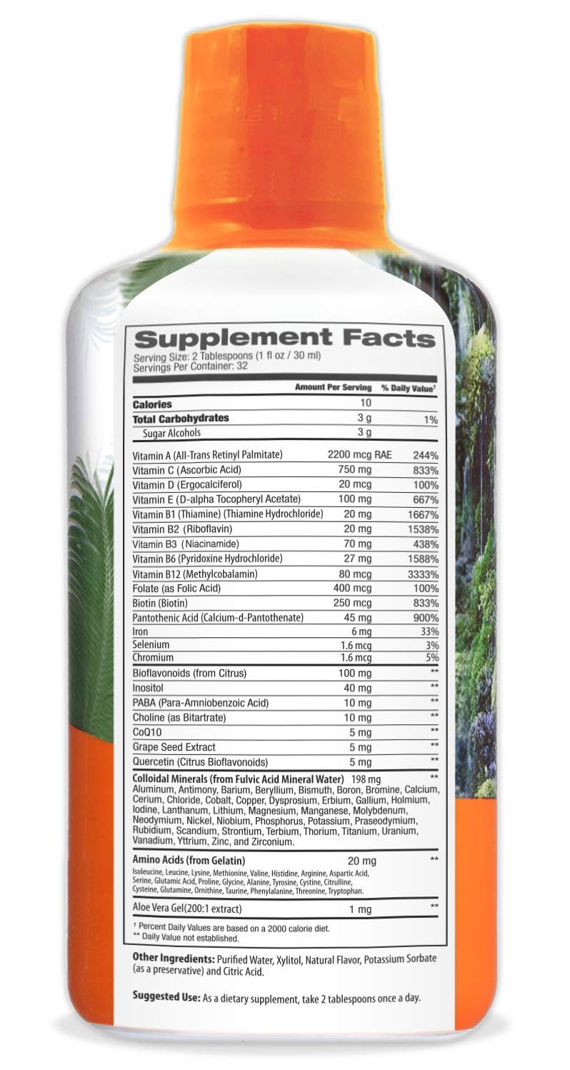 Tropical Oasis Mega Plus - Liquid Multivitamin and Mineral Supplement – Includes 85 Vitamins & Minerals, 20 Amino Acids + CoQ10, Grape Seed Extract & Organic Aloe Vera - 32oz, 32 Servings, 33460 Tropical Oasis Au supplements