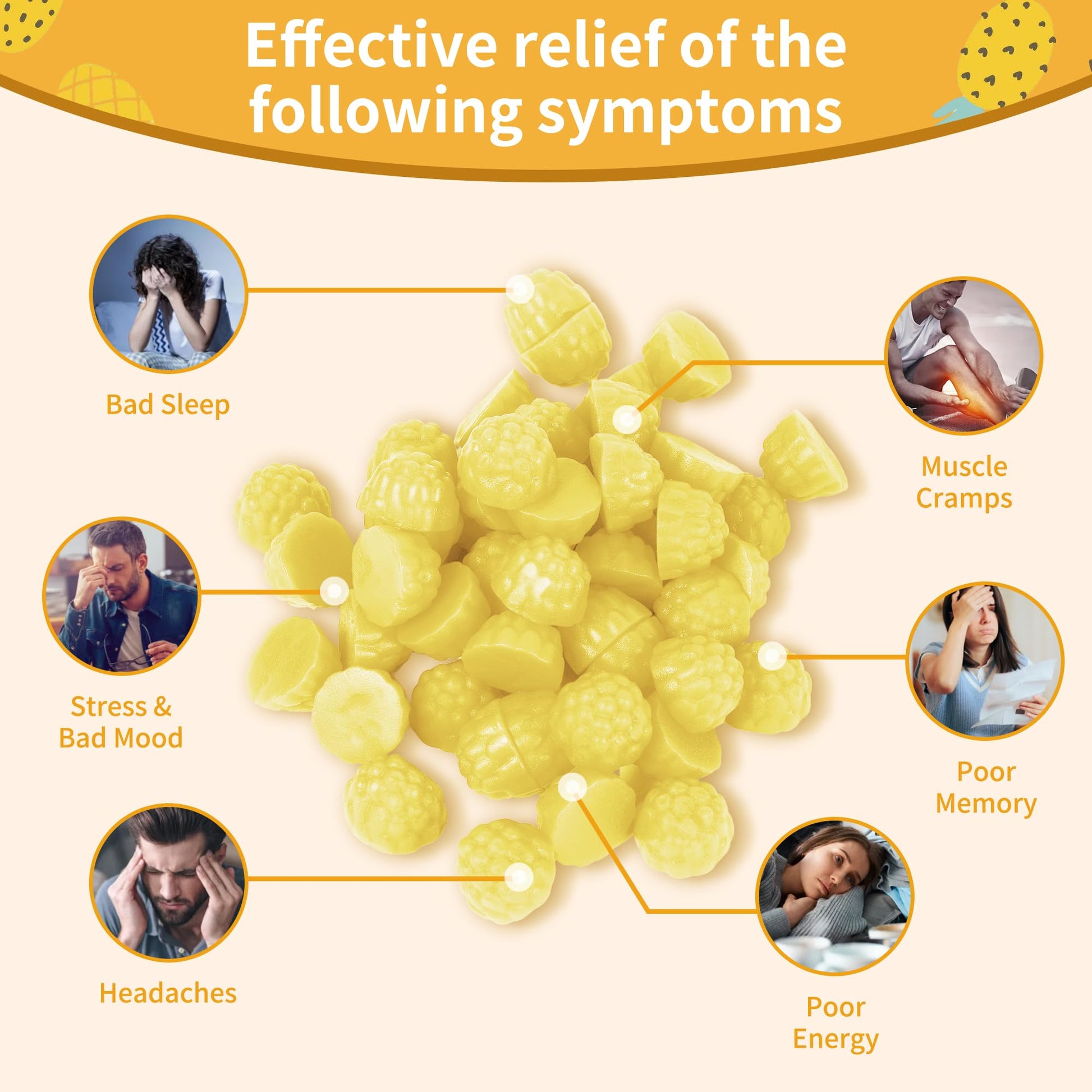 Magnesium Glycinate Gummies 1000mg - Sugar Free Magnesium Potassium Supplement with Vitamin D, B6, CoQ10 for Calm Mood & Sleep Support - 60 Pineapple Gummies -1 Pack Natures Aid Au supplements