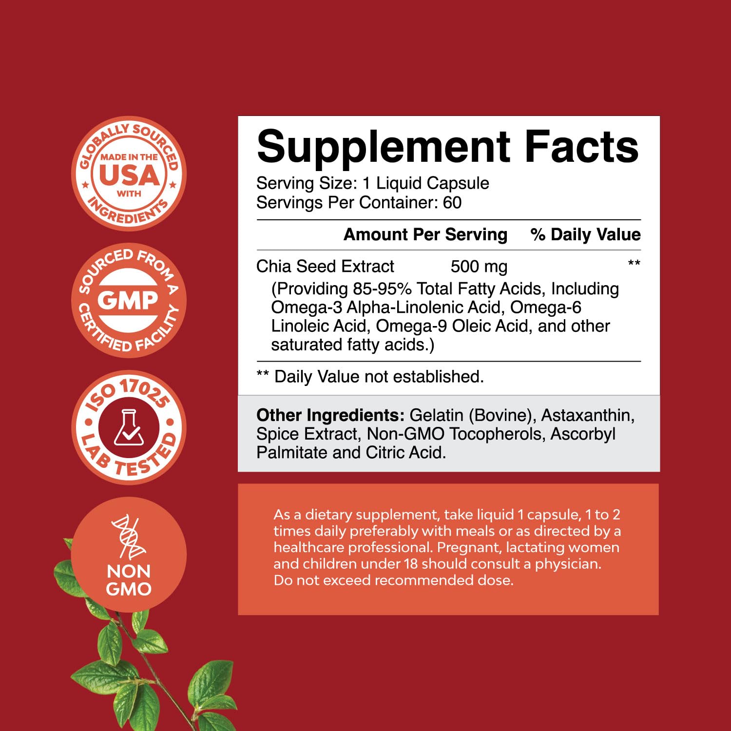 Chia Seed Oil Supplement for Weight Loss and Energy Natural Superfood Protein Metabolis Natures Craft Au supplements
