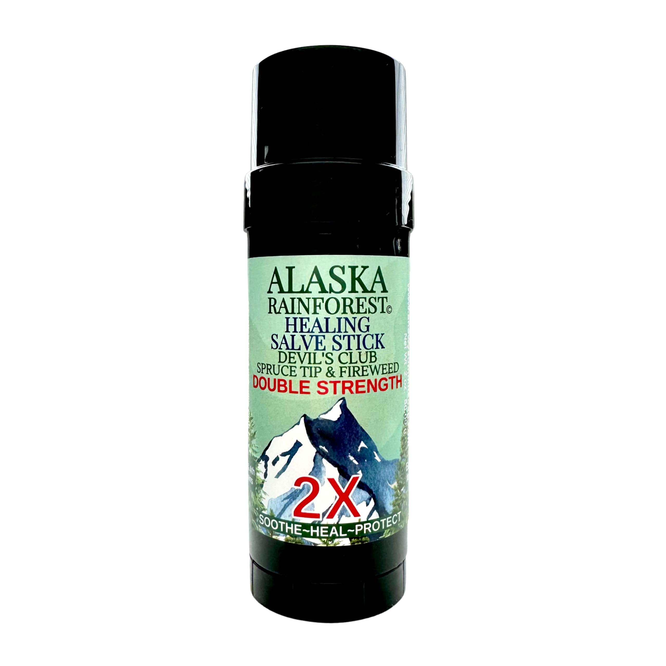 Snowy Summit Alaska Rainforest 2X Salve Stick - Salve for Dry Skin & Joint Relief - Natural Salve for Soothing Skin with Gentle Aroma - Body & Hand Salve - Muscle Rub Alaskan Devil’s Club Oil Snowy Summit Au supplements