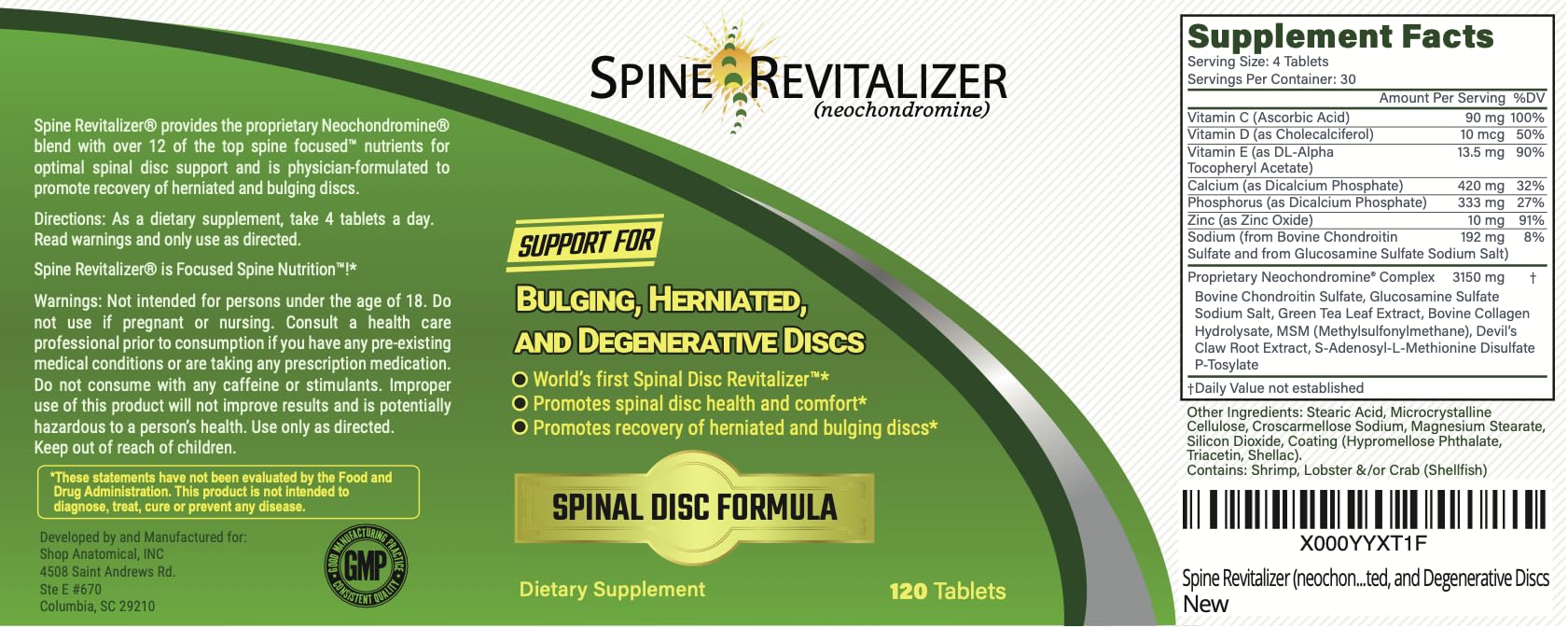 Spine Revitalizer (neochondromine) Back Pain and Neck Pain Support for Bulging, Herniated, and Degenerative Discs Spine Revitalizer (neochondromine) Au supplements