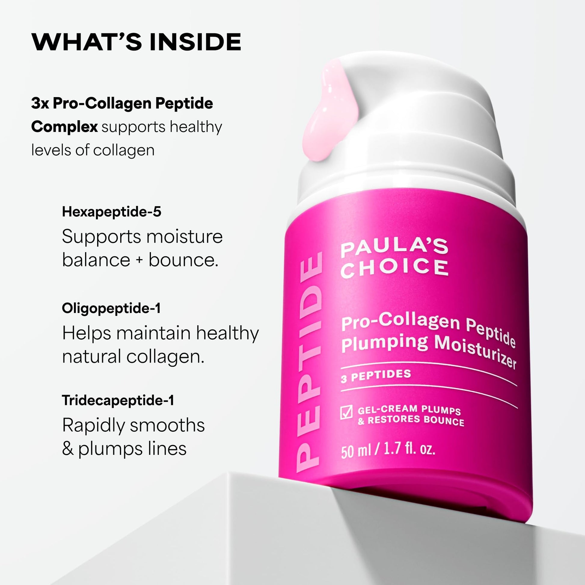 Paula's Choice Pro-Collagen Peptide Plumping Face Moisturizer, Daily Gel Face Cream for Deep Lightweight Hydration, Wrinkles & Loss of Firmness, Fragrance-Free, 1.7 Fl Oz Paula's Choice Au supplements