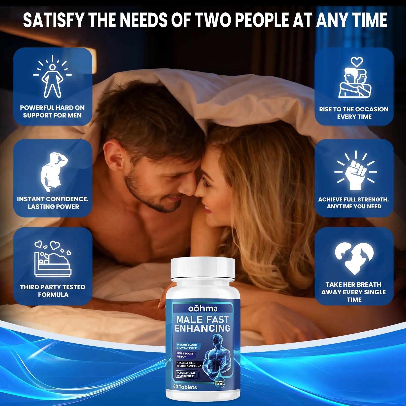 Oohma New Male Enhancing Supplement, Designed to be Fast Acting for Blood Flow to Gain Length & Girth + Stamina, Maca, Epimedium, and Other Natural Ingredients, 3rd Party Tested Supplement 60 Tablets Oohma Au supplements