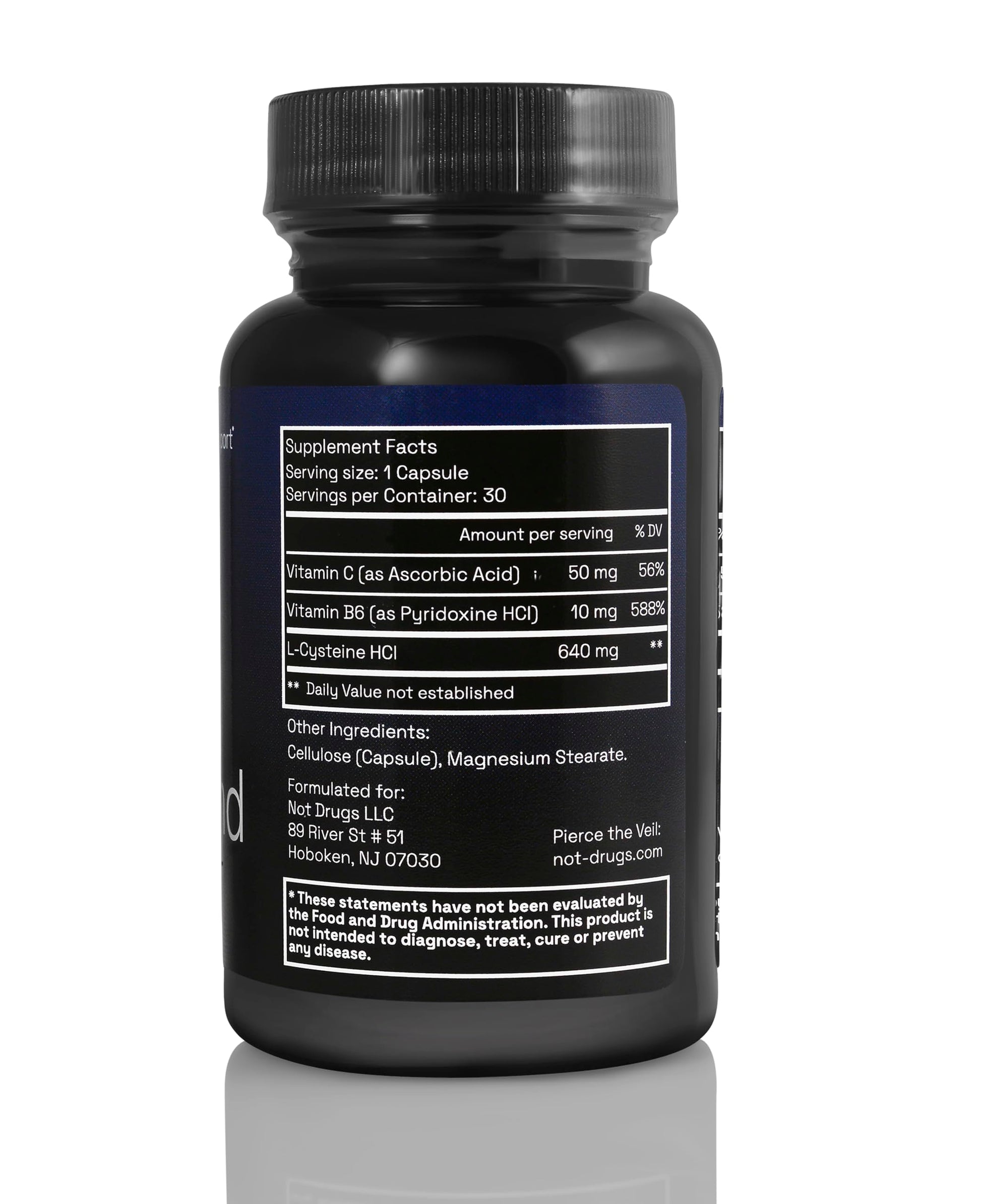 Not Drugs Proactive Hangover Support that Actually Works | Effective, Affordable & Backed by Science | 30 Capsules | 30 Doses | L-Cysteine, Vitamin B6, Vitamin C Not Drugs Au supplements