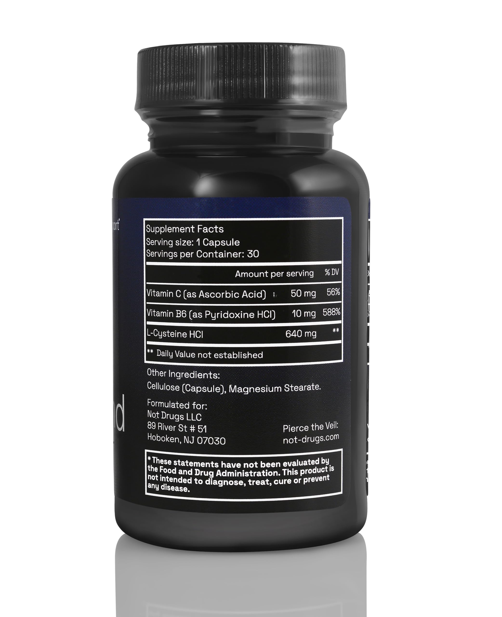 Not Drugs Proactive Hangover Support that Actually Works | Effective, Affordable & Backed by Science | 30 Capsules | 30 Doses | L-Cysteine, Vitamin B6, Vitamin C Not Drugs Au supplements
