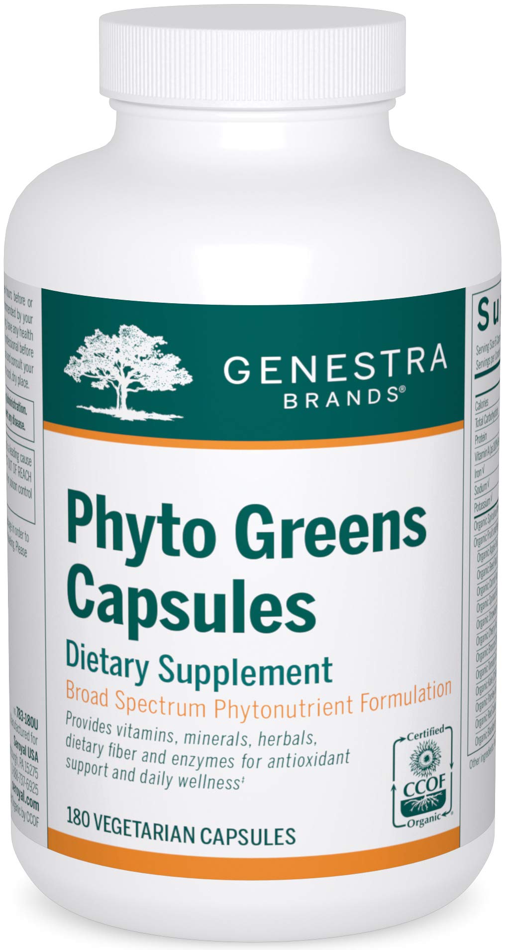 Genestra Brands Phyto Greens Capsules | Vitamins, Dietary Fiber and Enzymes for Optimum Nutrition | 180 Capsules Genestra Brands Au supplements