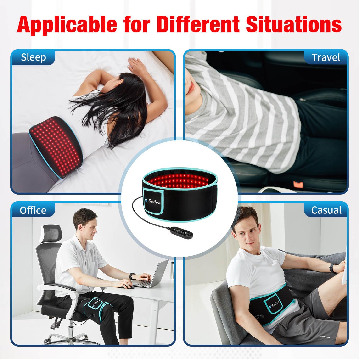 Sotion Red Light Therapy Belt with Massage-Red Light Therapy for Body&Near Infrared Light Therapy comrelax Au supplements