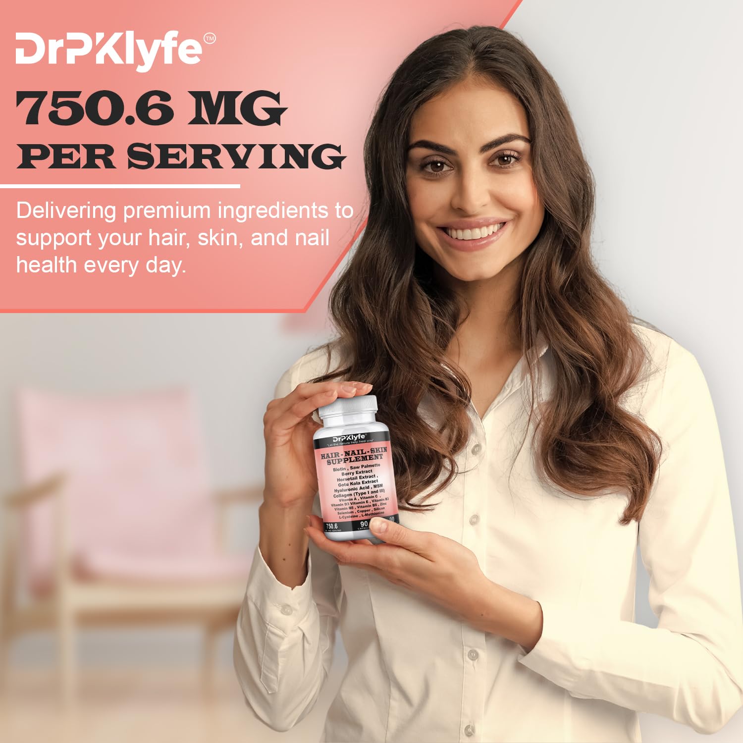 DrPKLyfe Hair, Nail and Skin Supplement Capsules:Biotin, Collagen, Collagen Peptides, Acid Hyaluronic, Biotin, Vitamin A, C, B5, B6 Saw Palmetto & More - 90 Capsules. DrPKLyfe Au supplements
