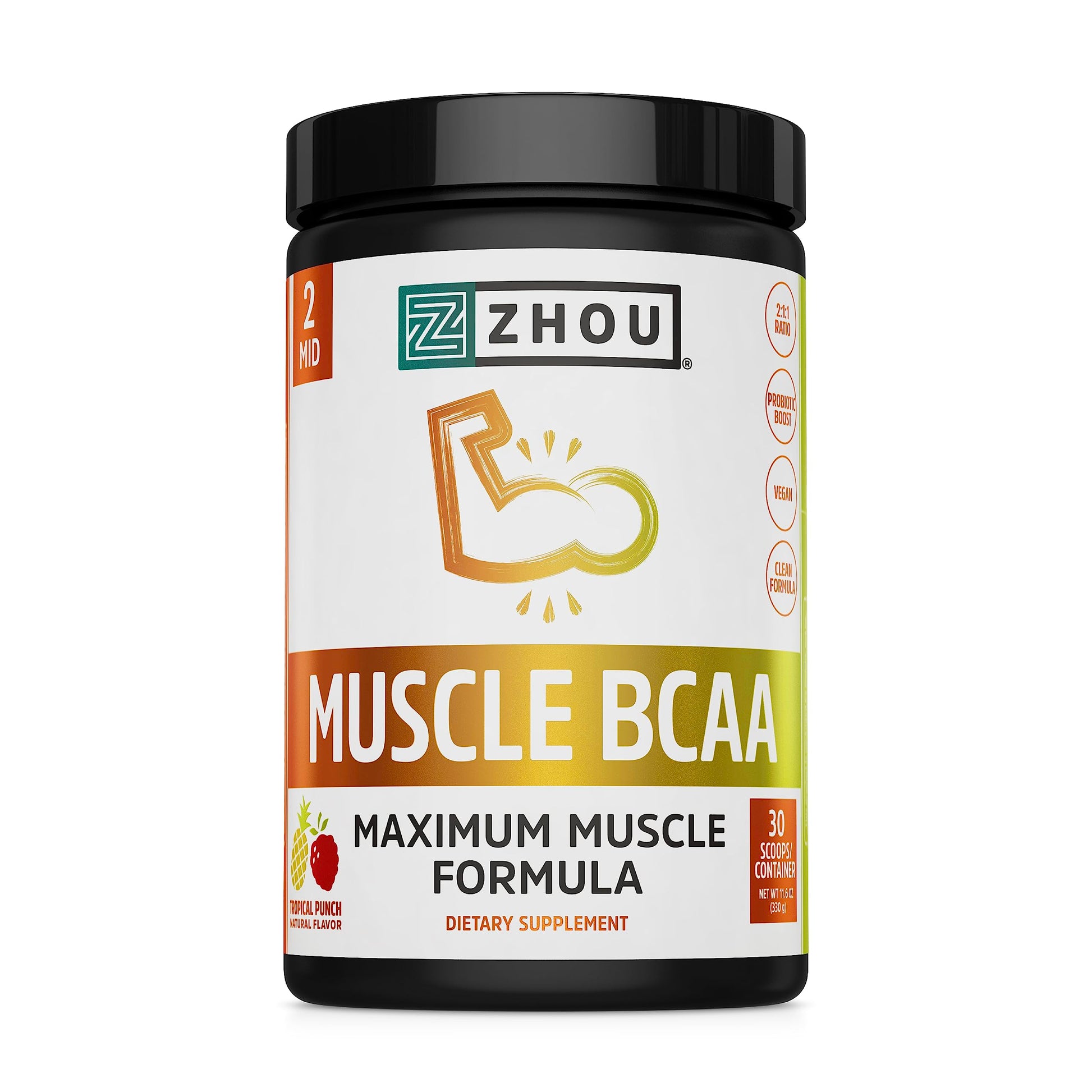 Zhou Nutrition Muscle BCAA Powder, Vegan Muscle Recovery, Natural, Clean Formula Zhou Nutrition Au supplements