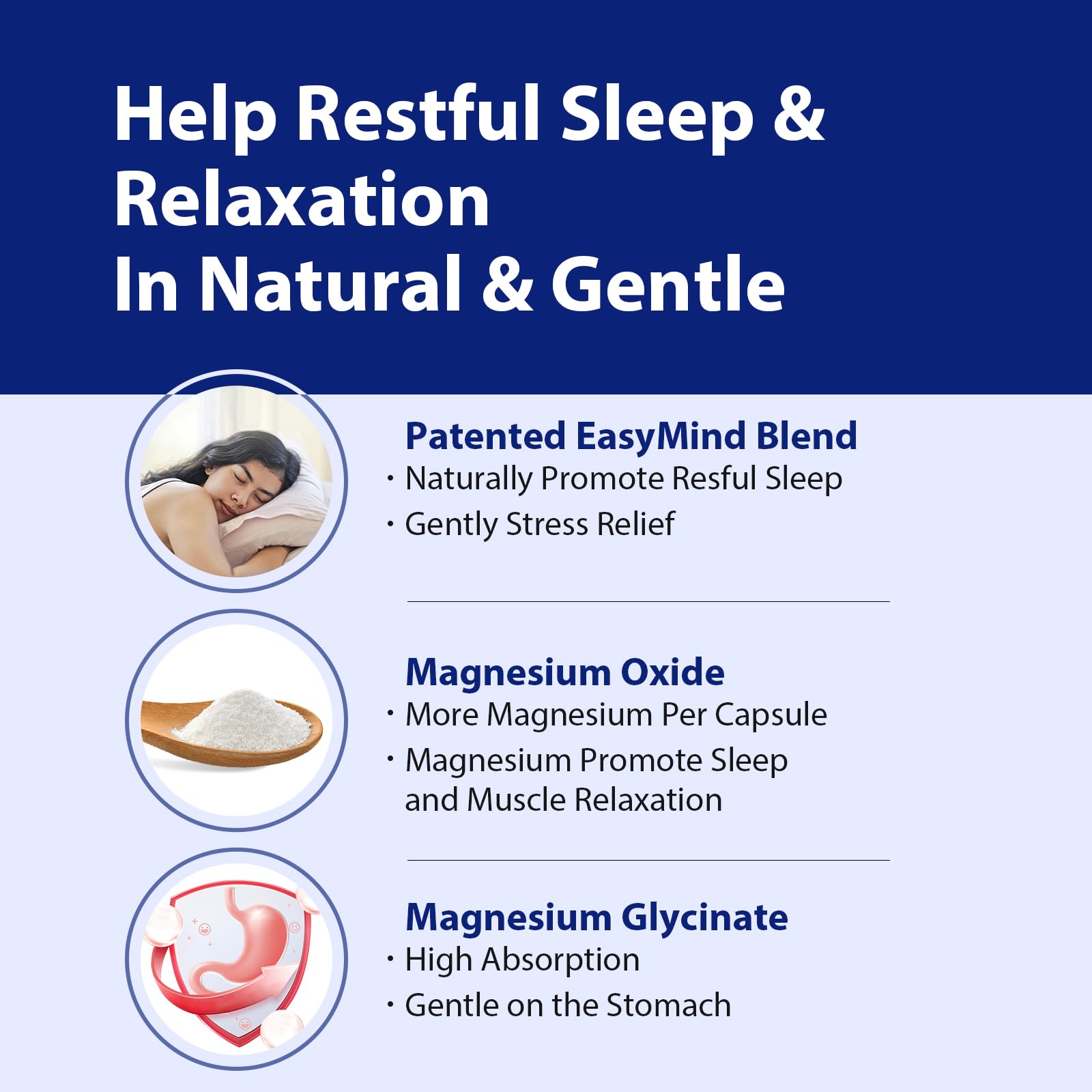 PureBotan Magnesium Oxide and Glycinate Extra Strength, Natural Sleep Aid Supplement EasyMind, High Absorption, Restful Sleep & Relaxation, Cortisol Lower, Natural-Gentle, Melatonin Free, 60 Capsules PureBotan Au supplements