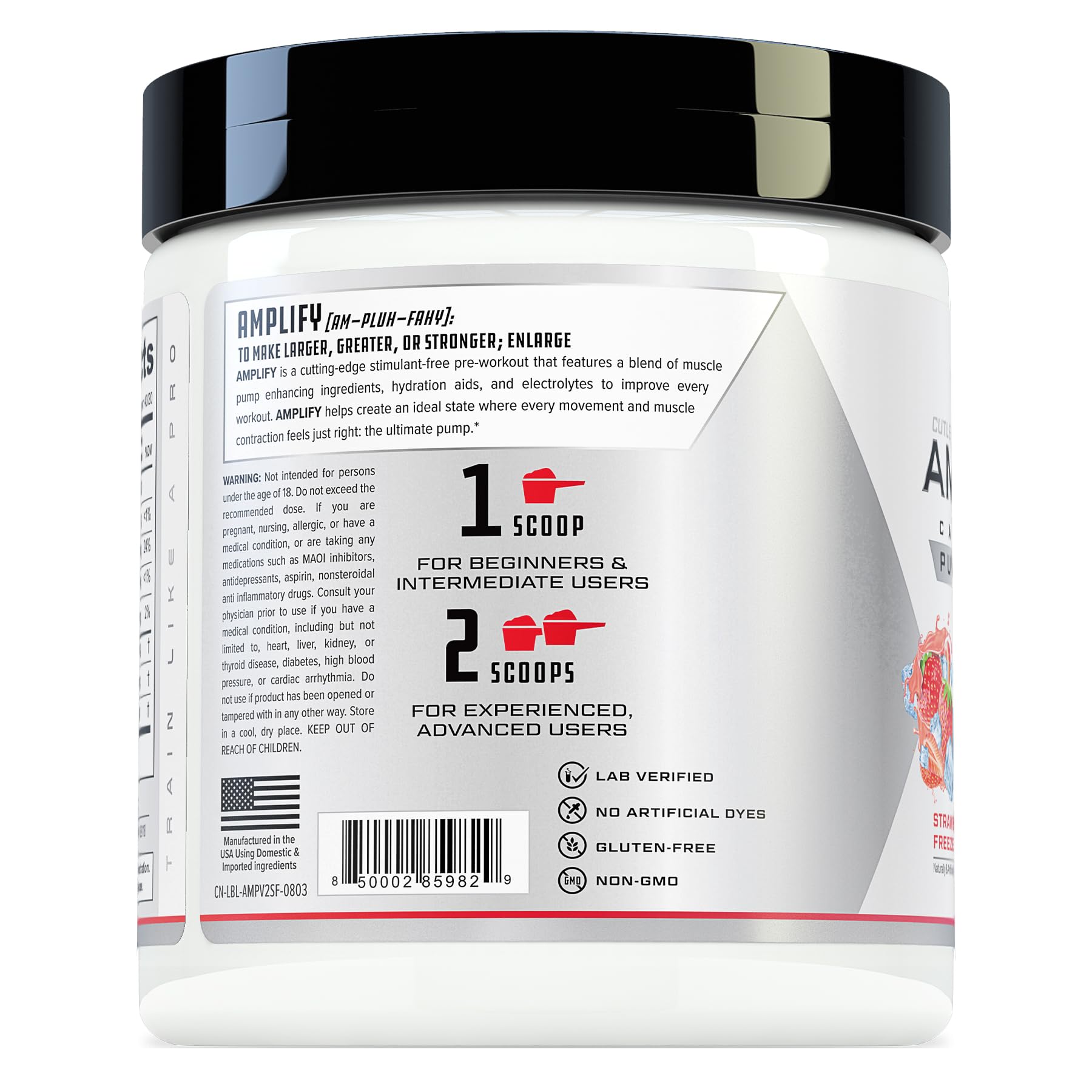Cutler Nutrition Amplify Pump Pre Workout Caffeine Free Nitric Oxide Booster containing Arginine and Citrulline Pre-Workout for Maximum Pumps Flavor Strawberry Cutler Nutrition Au supplements