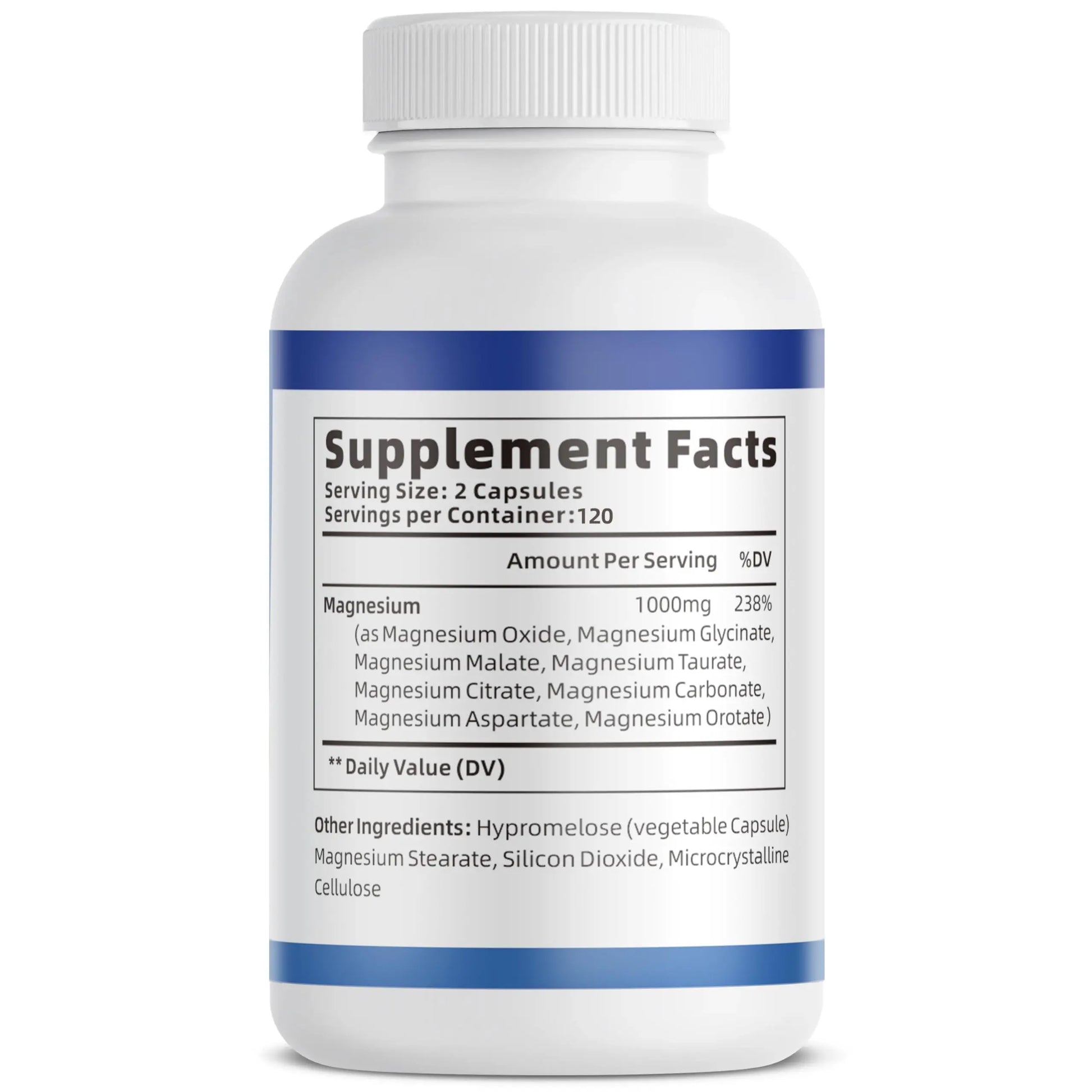 1000mg Magnesium Complex Capsules, 8-in-1 Magnesium Glycinate, Citrate, Malate, Taurate, Oxide, Carbonate, Aspartate, Orotate - 240 Capsules VivoNu Au supplements