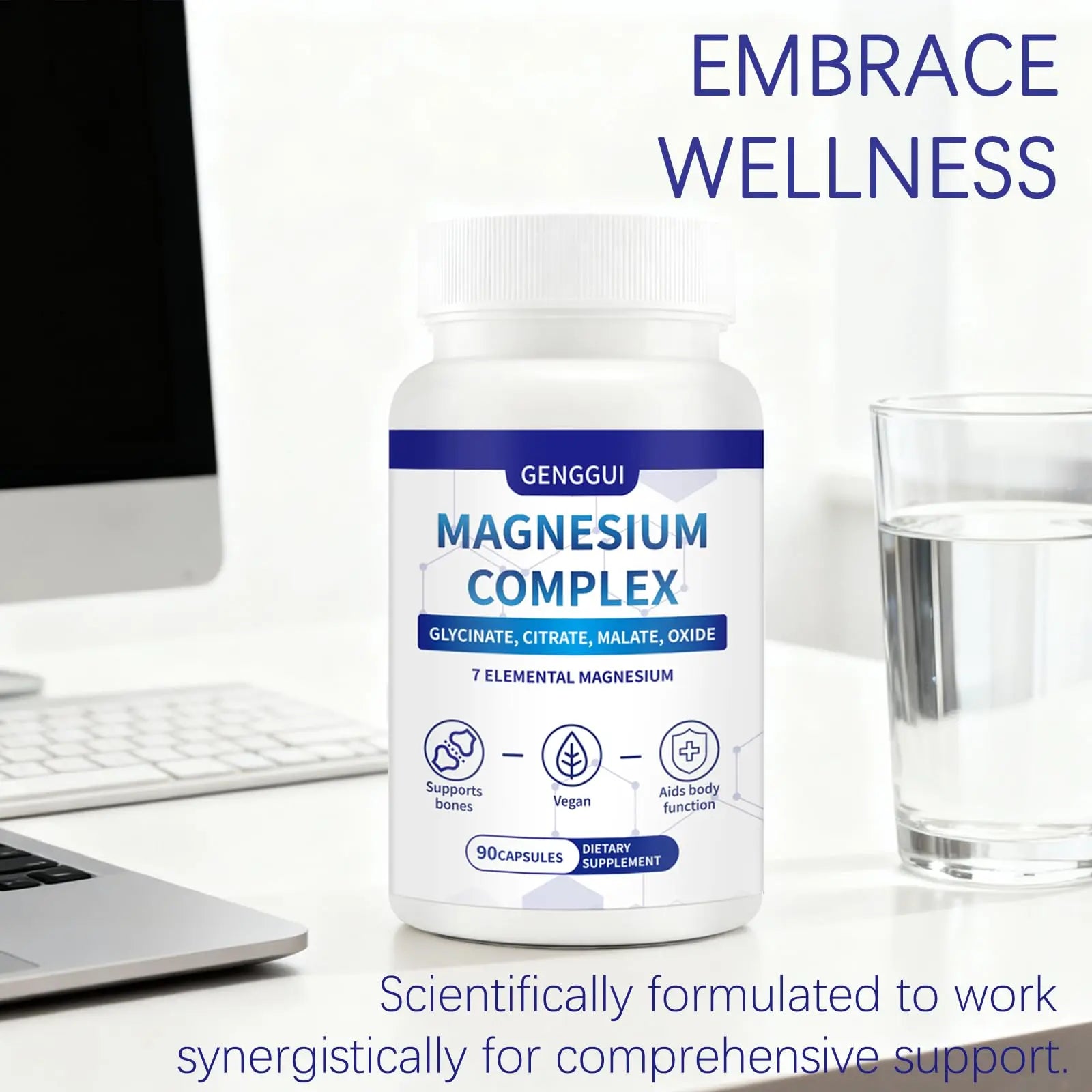 Magnesium Complex 1000mg - 7-in-1 Supplement with Glycinate, Citrate & Malate - Supports Muscle Relaxation, Sleep, Heart Health - High Absorption Capsules, 90 Count (1) CellJuvMax Au supplements