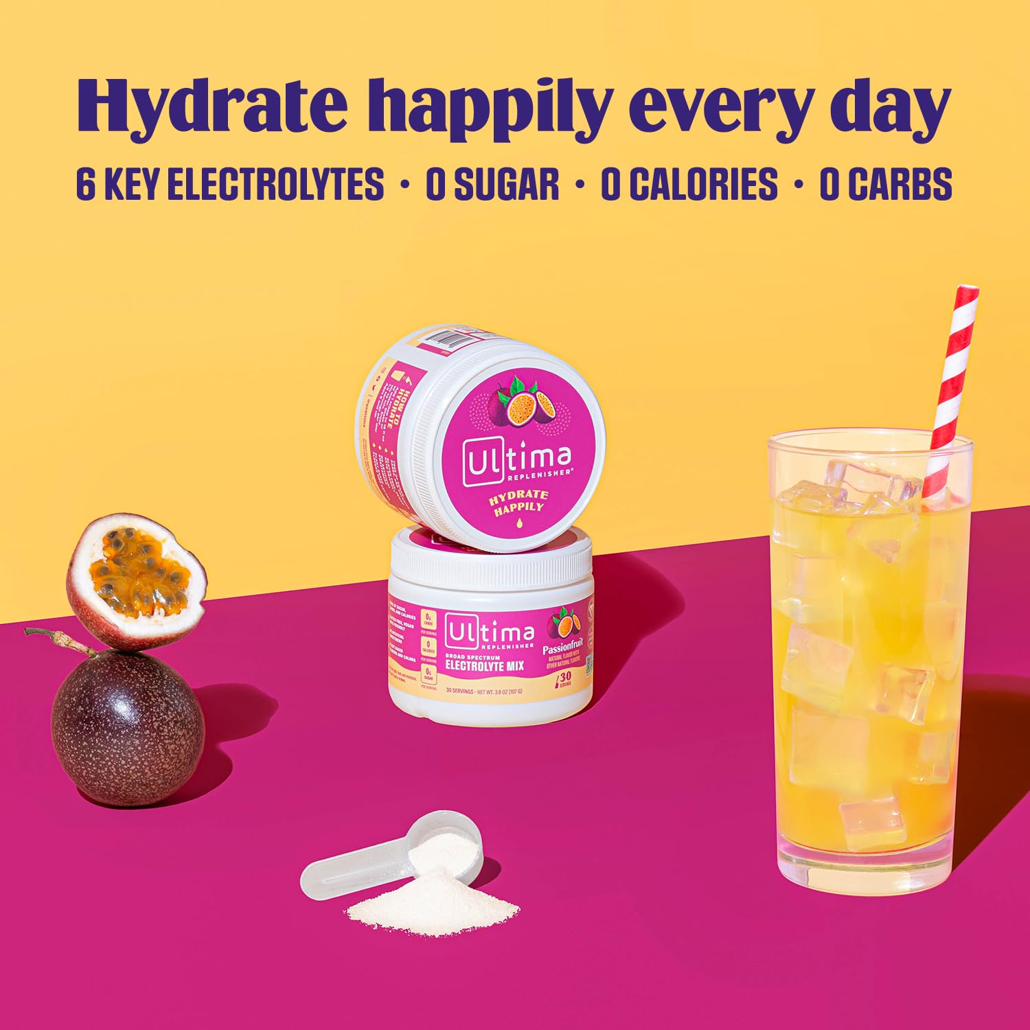 Ultima Replenisher Daily Electrolyte Drink Mix – Passionfruit, 30 Servings – Hydration Ultima Replenisher Au supplements