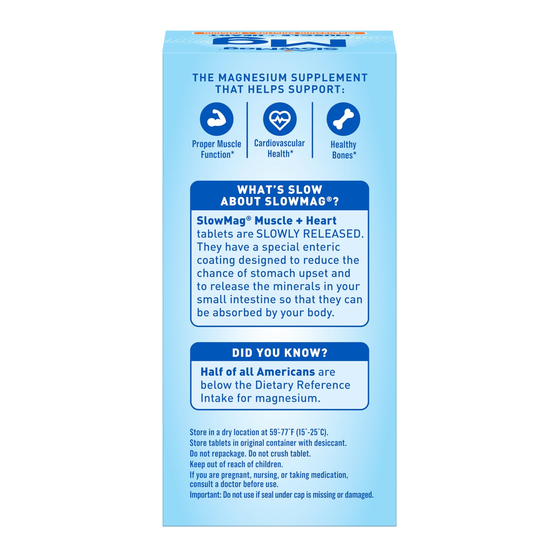 SlowMag Muscle & Heart Magnesium Chloride Supplement with Calcium, 120 Count, Supports Muscle Relaxation, Heart, Nerve & Bone Health, High Absorption Slow-Mag Au supplements
