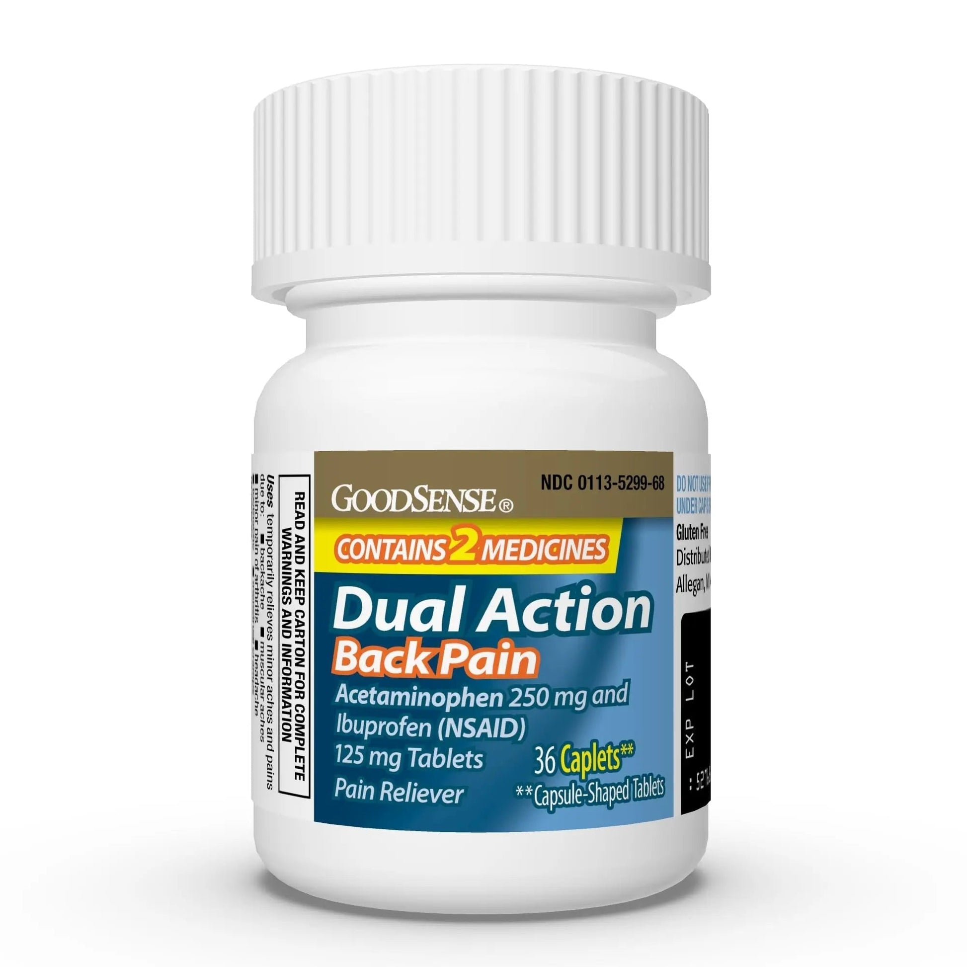 GoodSense Dual Action Acetaminophen and Ibuprofen (NSAID) Tablets, 250 mg/125 mg, Back Pain, 36 Count GoodSense Au supplements