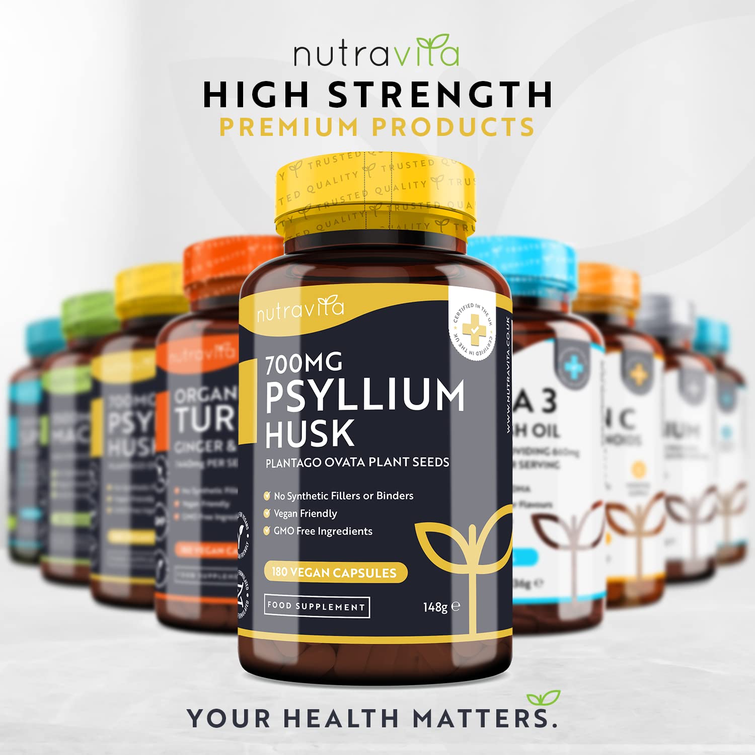 Psyllium Husks Fibre Supplement – 1400mg per Serving – Naturally High in Soluble Fibre Nutravita Au supplements
