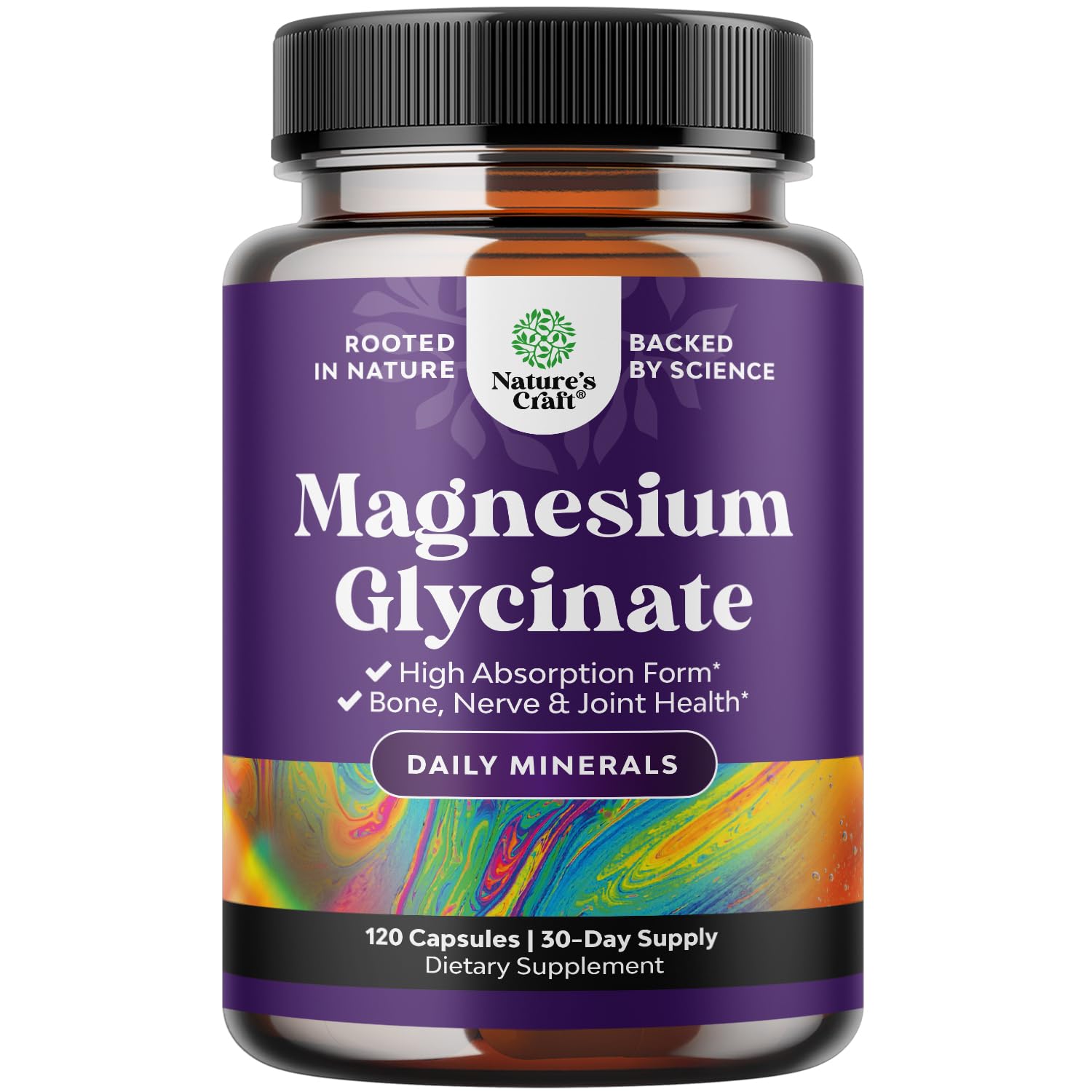 Pure Magnesium Glycinate Supplement 500mg - Magnesium for Sleep and Rest Capsules for Men & Women - Unflavored Vegan High Absorption Pills for Relaxation Support - 120 Count Natures Craft Au supplements