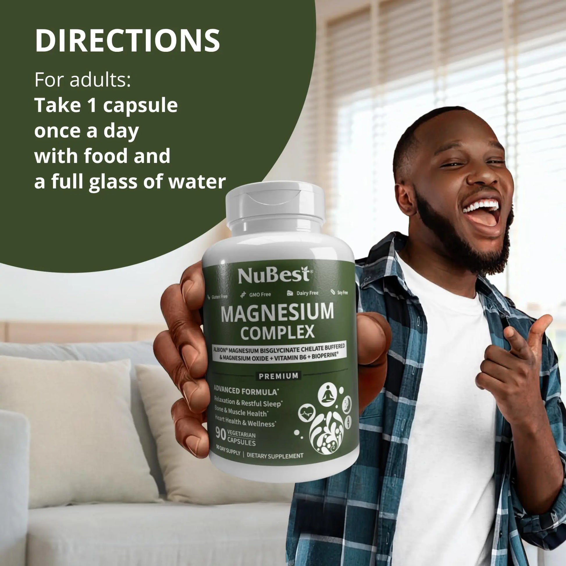 Magnesium Glycinate Chelate Complex with Albion Magnesium Bisglycinate Chelate, Vitamin B6 & BioPerine for Bone, Muscle, Natural Sleep, Nerve Function, Brain Booster | 3 Months Supply NuBest Au supplements