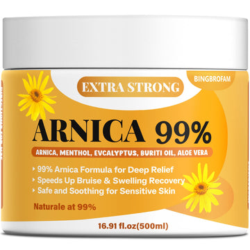Bingbrofam Arnica Cream 99% Extra Strength Gel Pain Relief for Fast Healing Thin Skin, Seniors Bruises with Menthol, Swelling, Soothing Massage, 16.9 Oz Bingbrofam Au supplements