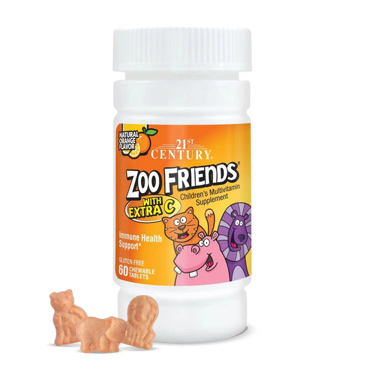 21st Century Zoo Friends with Extra C Chewable Tablets, 60 Count 21st CenturyAU supplements