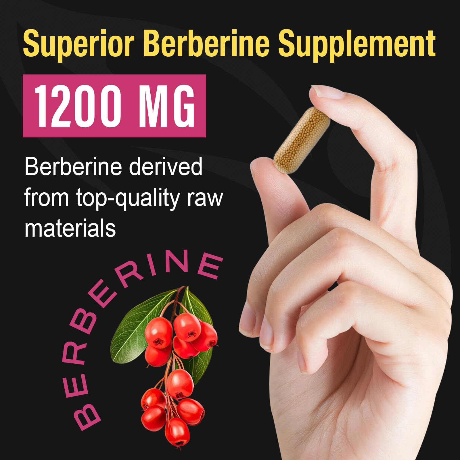 Berberine Supplement 1200mg Berberine HCL - High Bioavailability Microbeadlet Canarata Au supplements