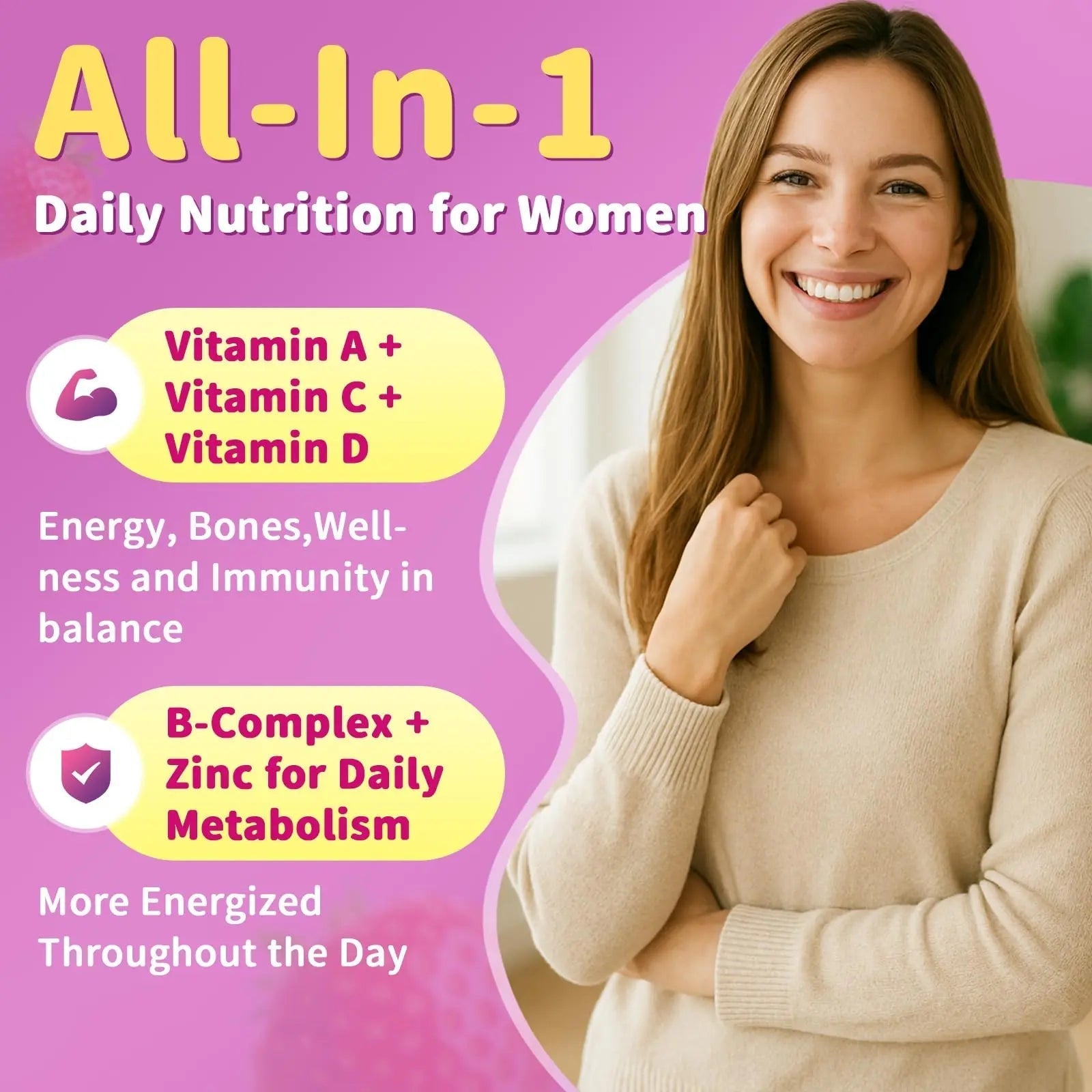 Multivitamin for Women Gummies With Iron, Magnesium, Folate, Biotin, Zinc, Womens Multivitamin Gummy Vitamin D3 A C E, B Complex GparkNature Au supplements