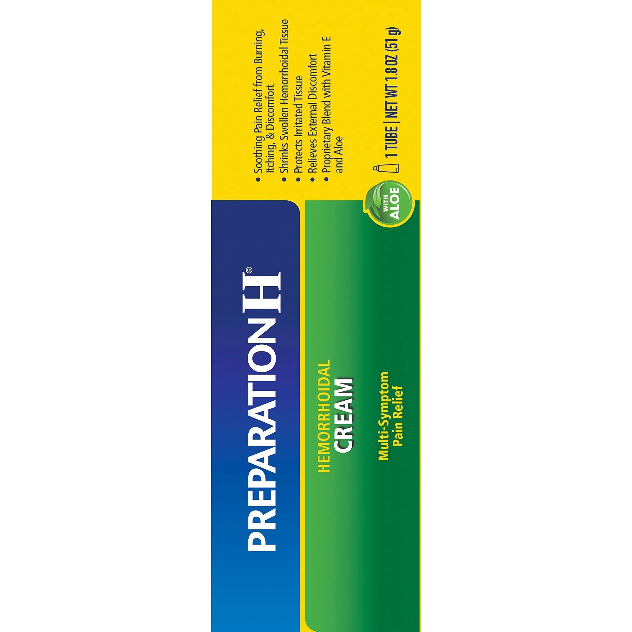 Preparation H Hemorrhoid Cream with Aloe for Multi-Symptom Relief - 1.8 Oz Tube Preparation H Au supplements