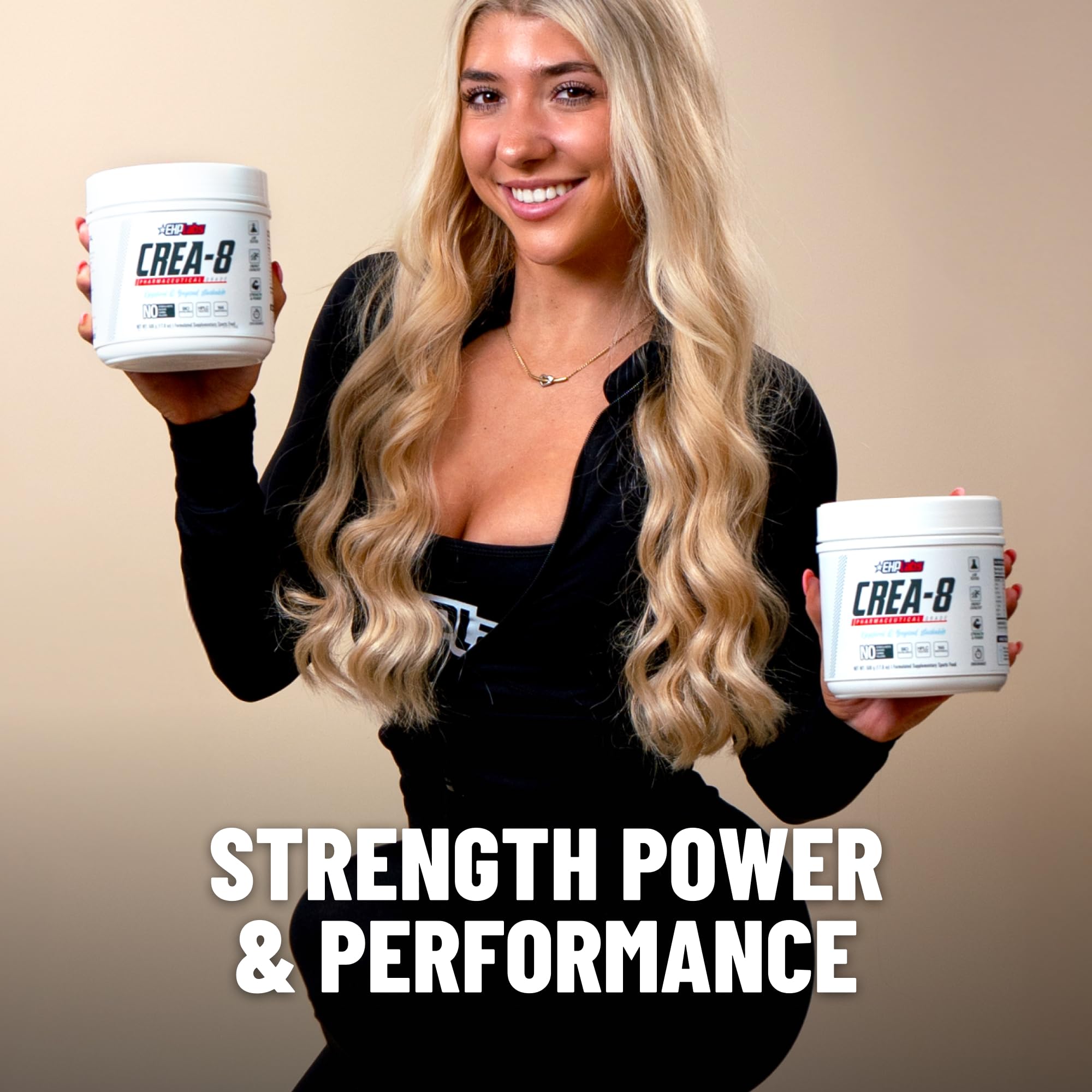 EHP Labs CREA-8 Micronized Creatine Monohydrate Powder - Unflavored Creatine Powder for Muscle Growth, Increased Strength, Enhanced Energy Output and Improved Performance - 100 Servings (500g) EHP Labs Au supplements