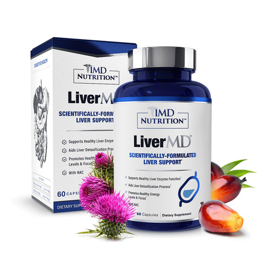 1MD Nutrition LiverMD - Liver Support Supplement | Siliphos Milk Thistle Extract & NAC - Supports Healthy Energy, Immunity & Overall Health 1MD NutritionUS supplements