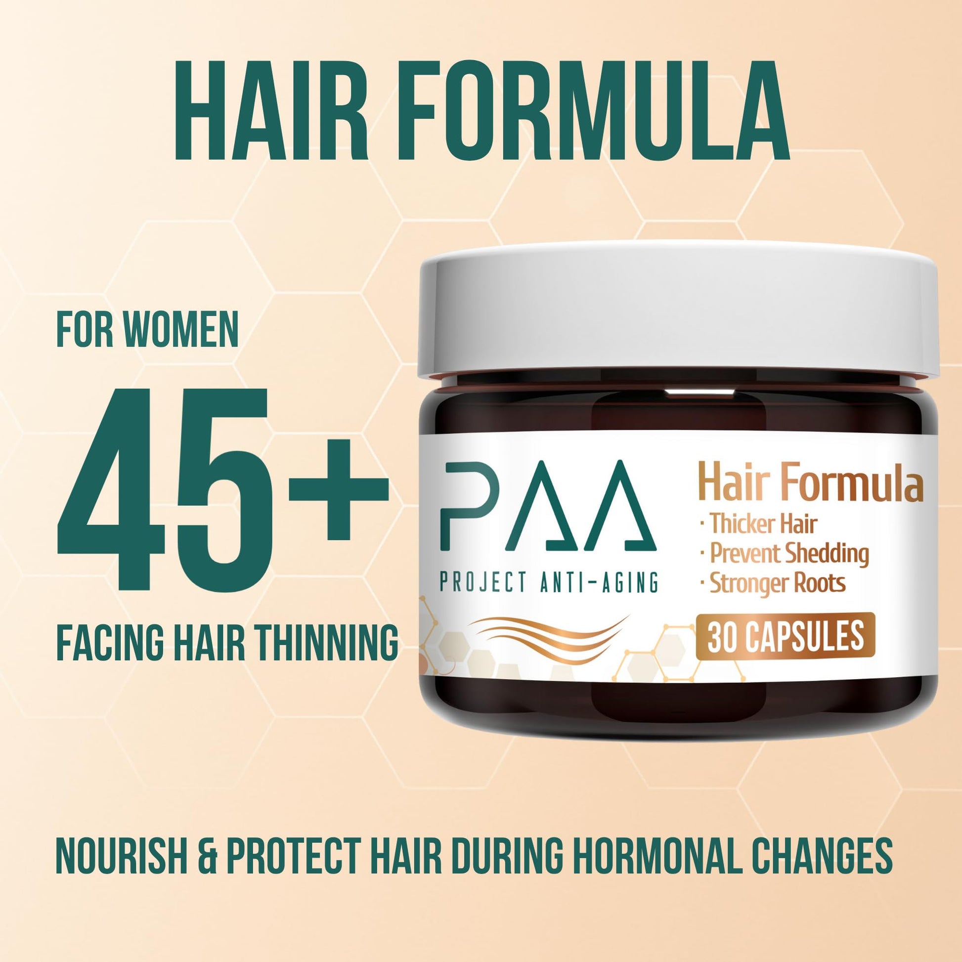 Project Anti-Aging Menopause Hair Don’t Care – Hair Growth Vitamins for Women 40+ to Support Thinning, Volume, Skin & Nails – Nutrient-Rich Supplement for Stronger, Fuller – Visible Results Project Anti-Aging Au supplements